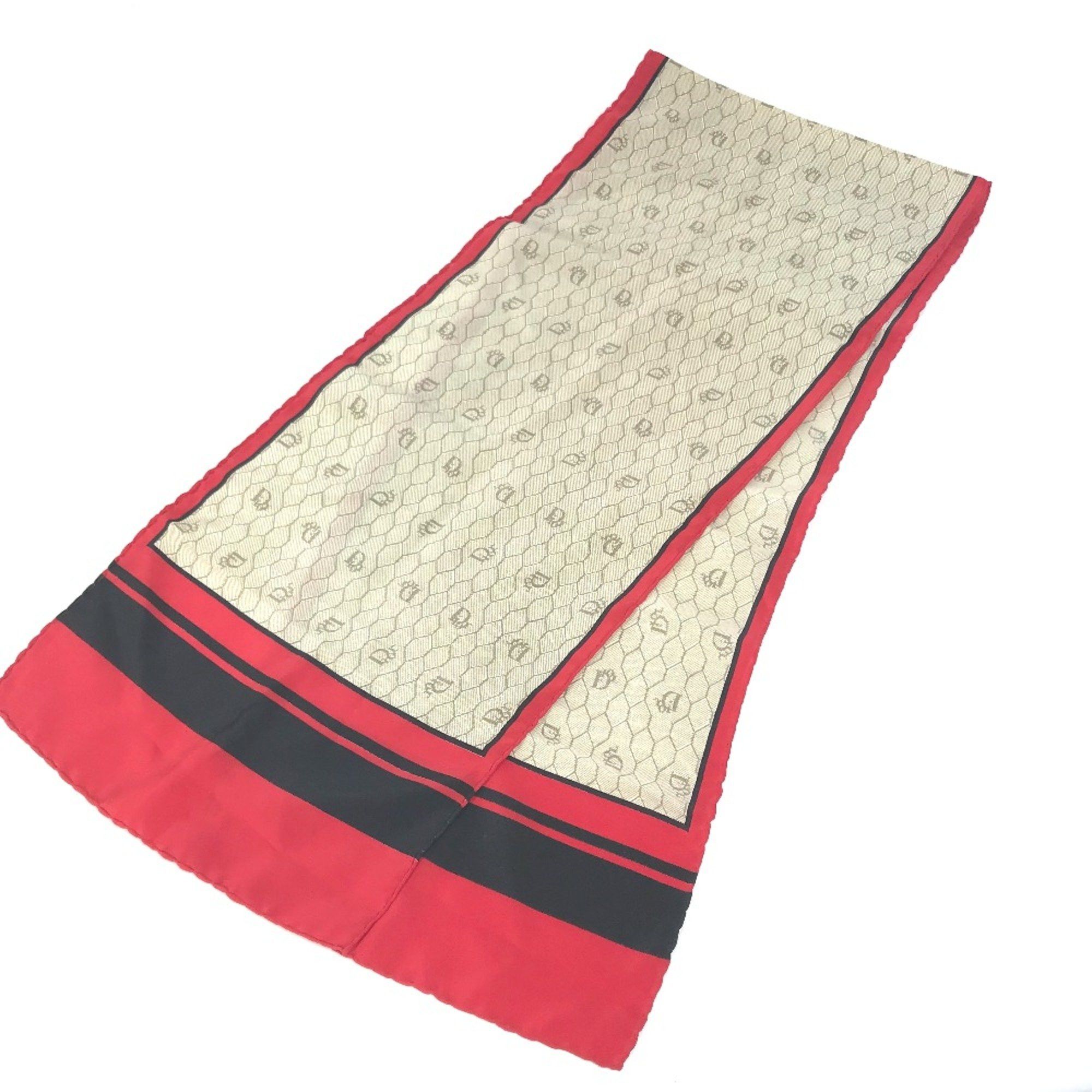 Dior CHRISTIAN DIOR Honeycomb handkerchief Scarf Beige x Red x Black Size ONE SIZE - 2 Thumbnail