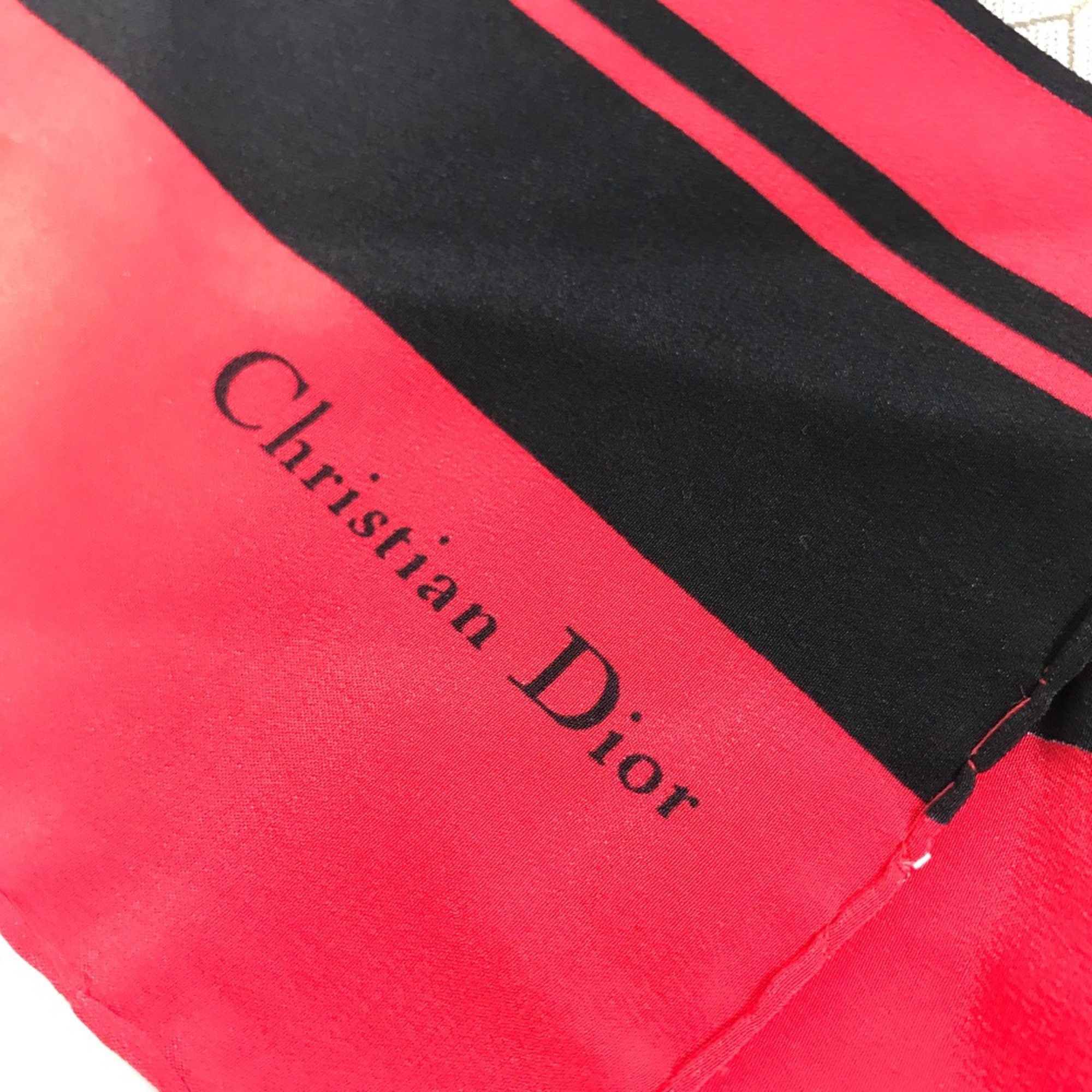 Dior CHRISTIAN DIOR Honeycomb handkerchief Scarf Beige x Red x Black Size ONE SIZE - 5 Thumbnail
