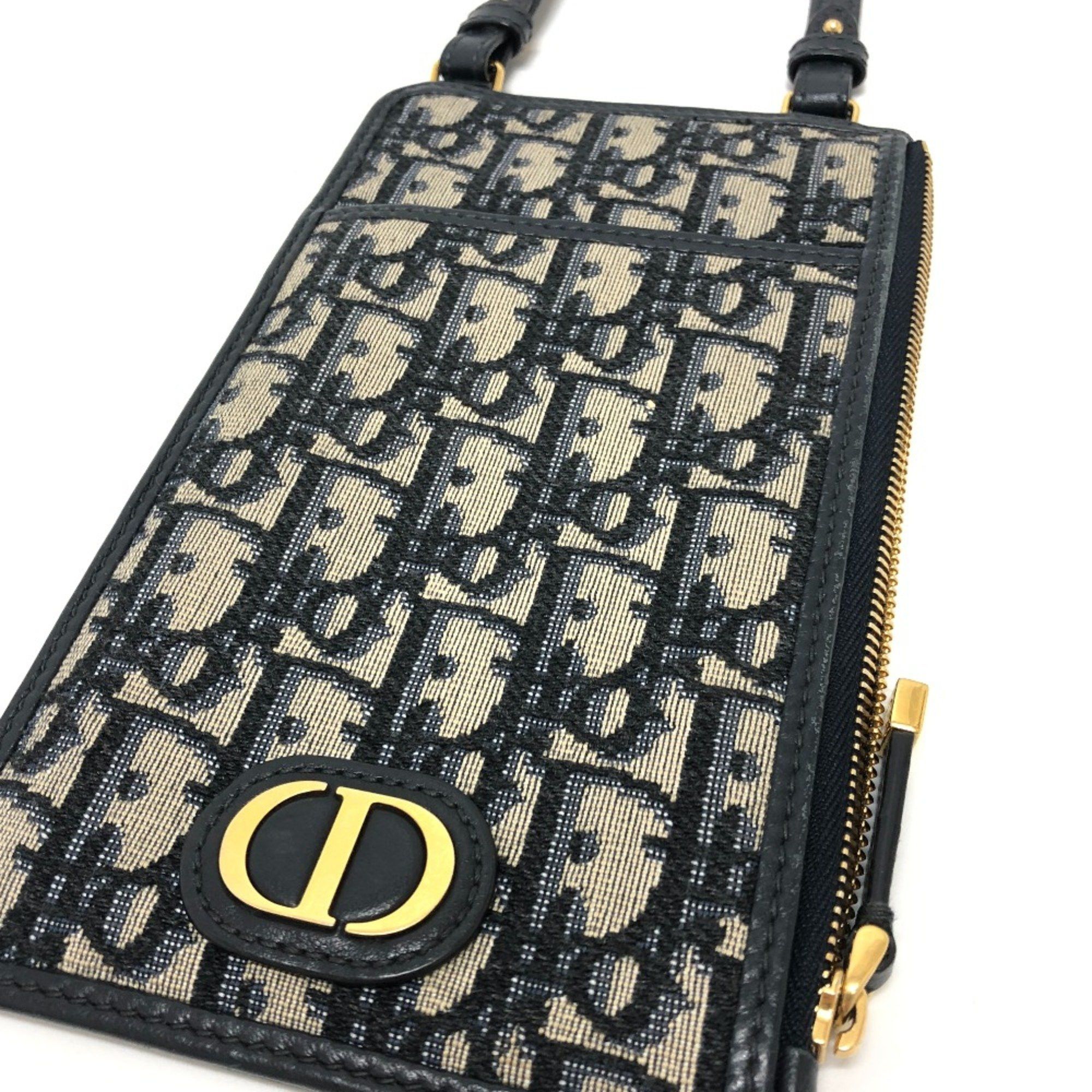 Dior CHRISTIAN DIOR Phone Case Wallet Crossbody Shoulder Bag Shoulder Bag Navy GoldHardware Size ONE SIZE - 3 Thumbnail