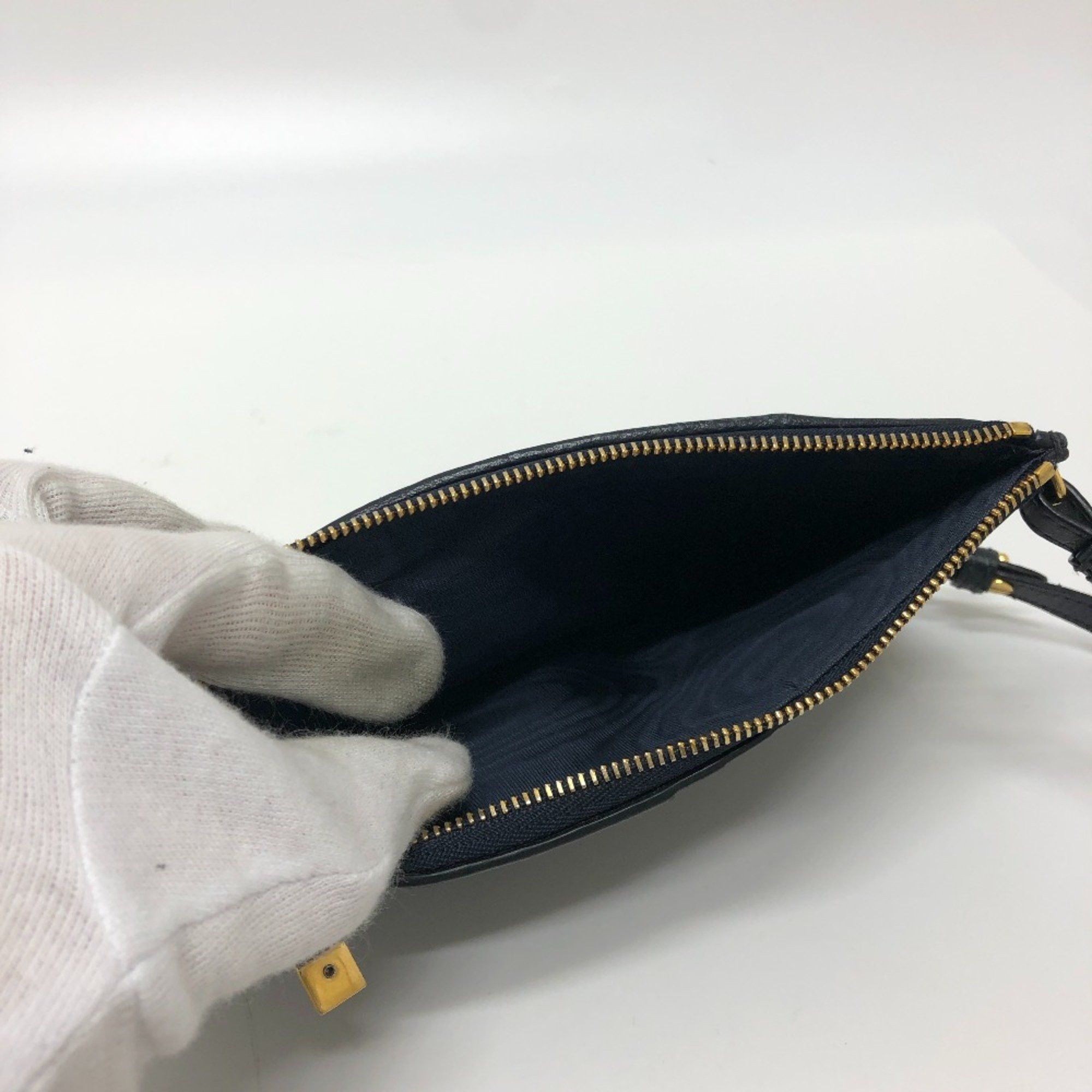 Dior CHRISTIAN DIOR Phone Case Wallet Crossbody Shoulder Bag Shoulder Bag Navy GoldHardware Size ONE SIZE - 9 Thumbnail