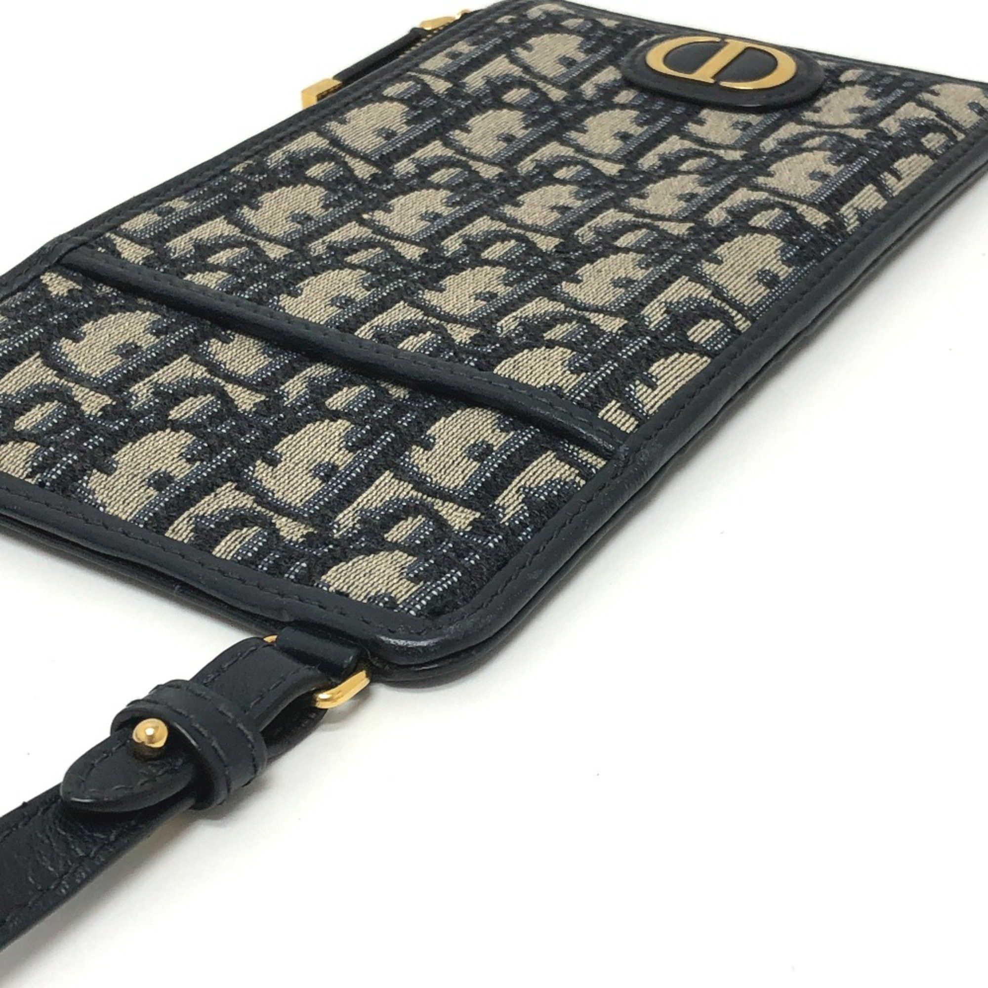 Dior CHRISTIAN DIOR Phone Case Wallet Crossbody Shoulder Bag Shoulder Bag Navy GoldHardware Size ONE SIZE - 6 Thumbnail