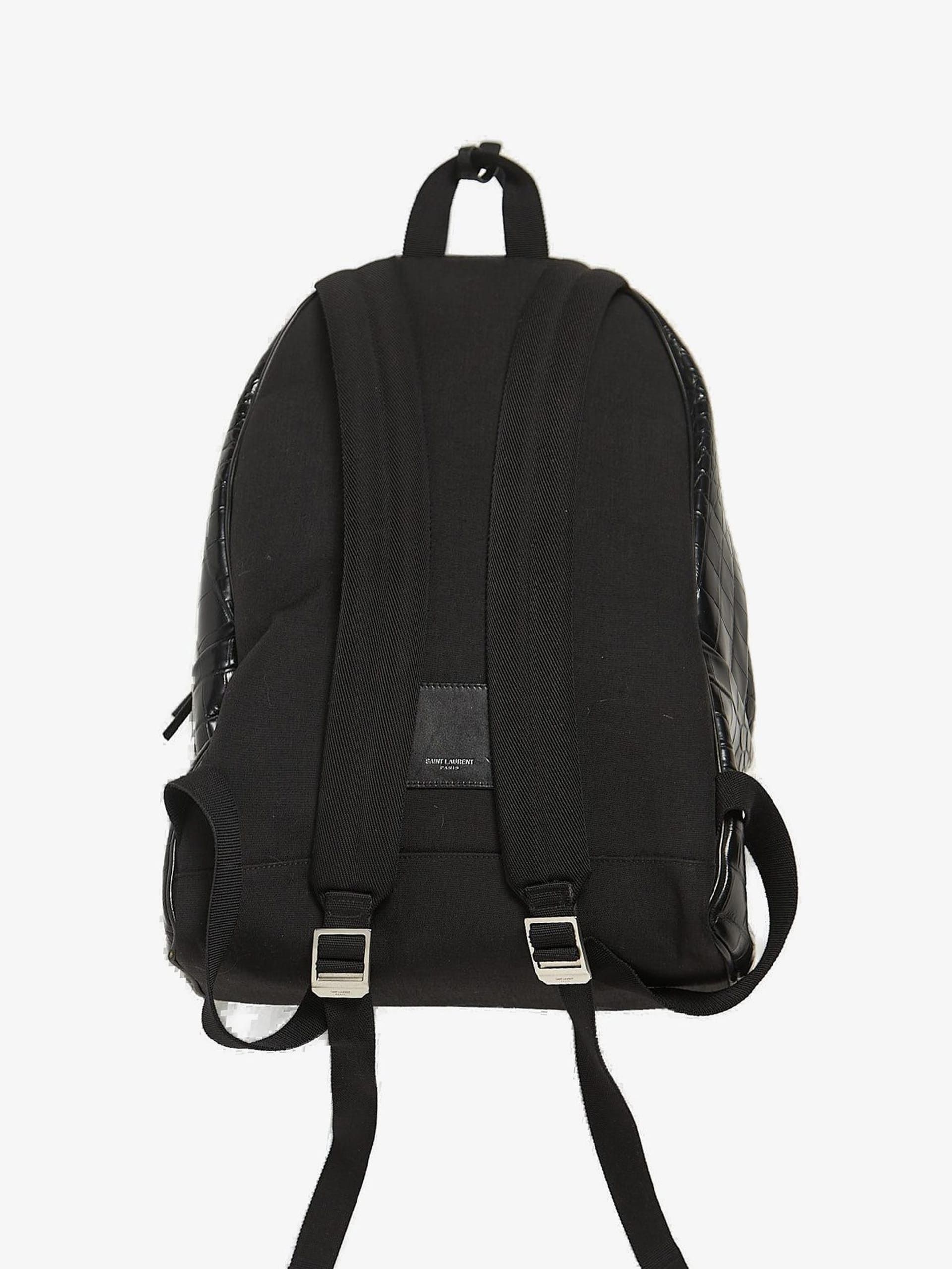 Saint Laurent Paris Black Croco Leather Backpack Size ONE SIZE - 2 Thumbnail