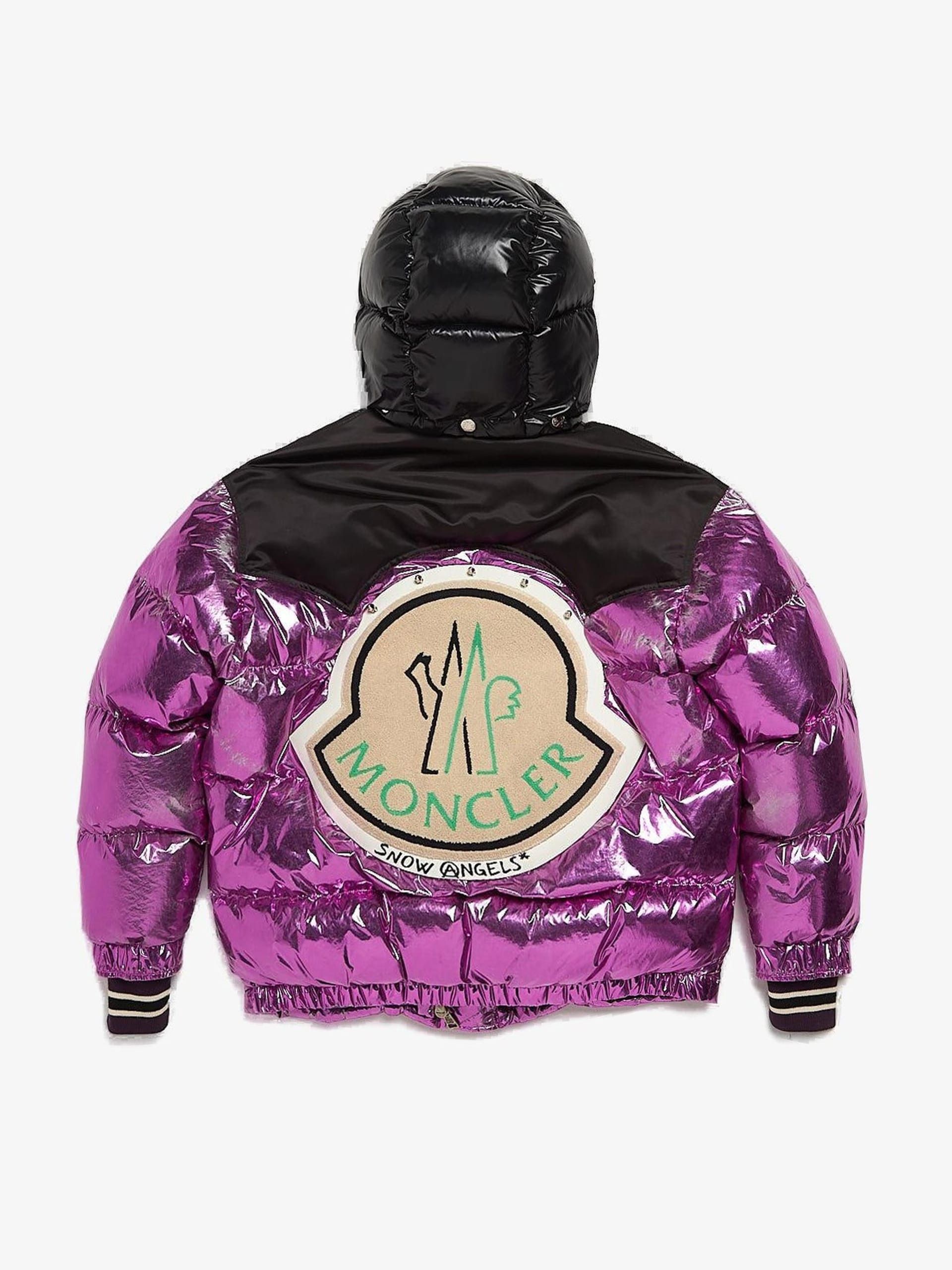 Moncler Pink and Black Logo Patched Polyester Downjacket Size US S / EU 44-46 / 1 - 2 Thumbnail