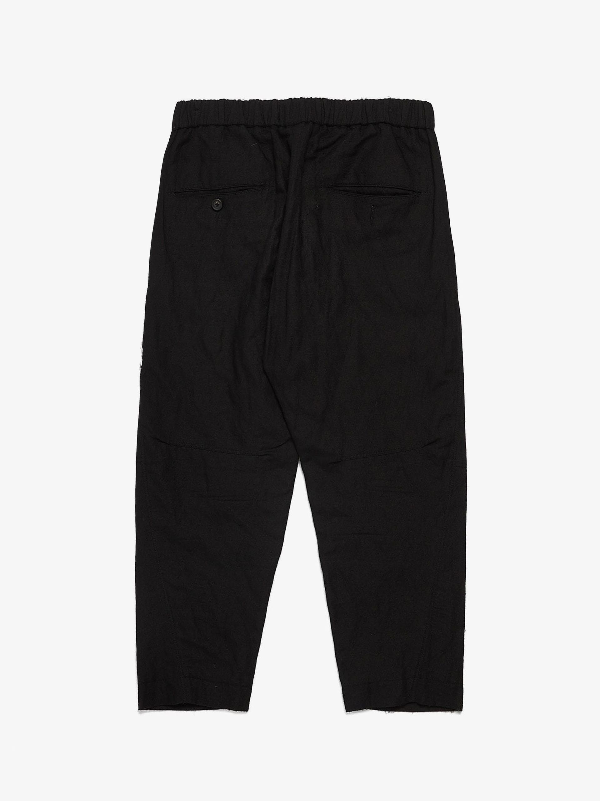 Ziggy Chen Black Drawstring Wool Blend Trousers Size US 32 / EU 48 - 2 Thumbnail