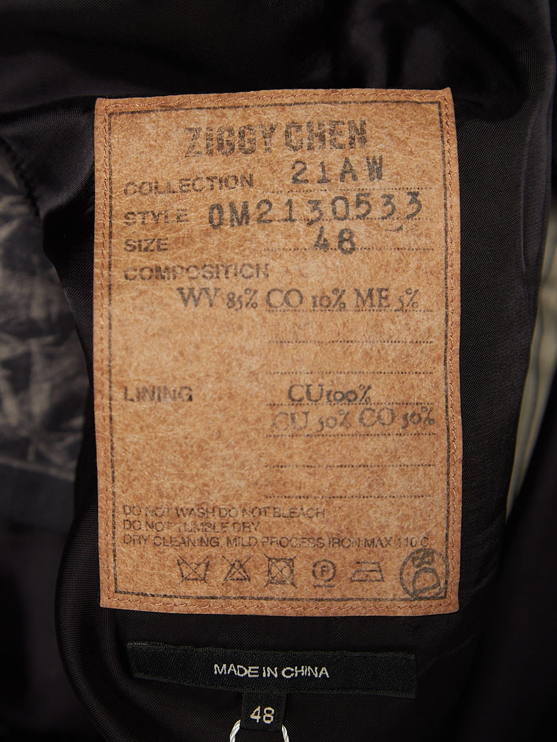 Ziggy Chen Black Drawstring Wool Blend Trousers Size US 32 / EU 48 - 4 Thumbnail
