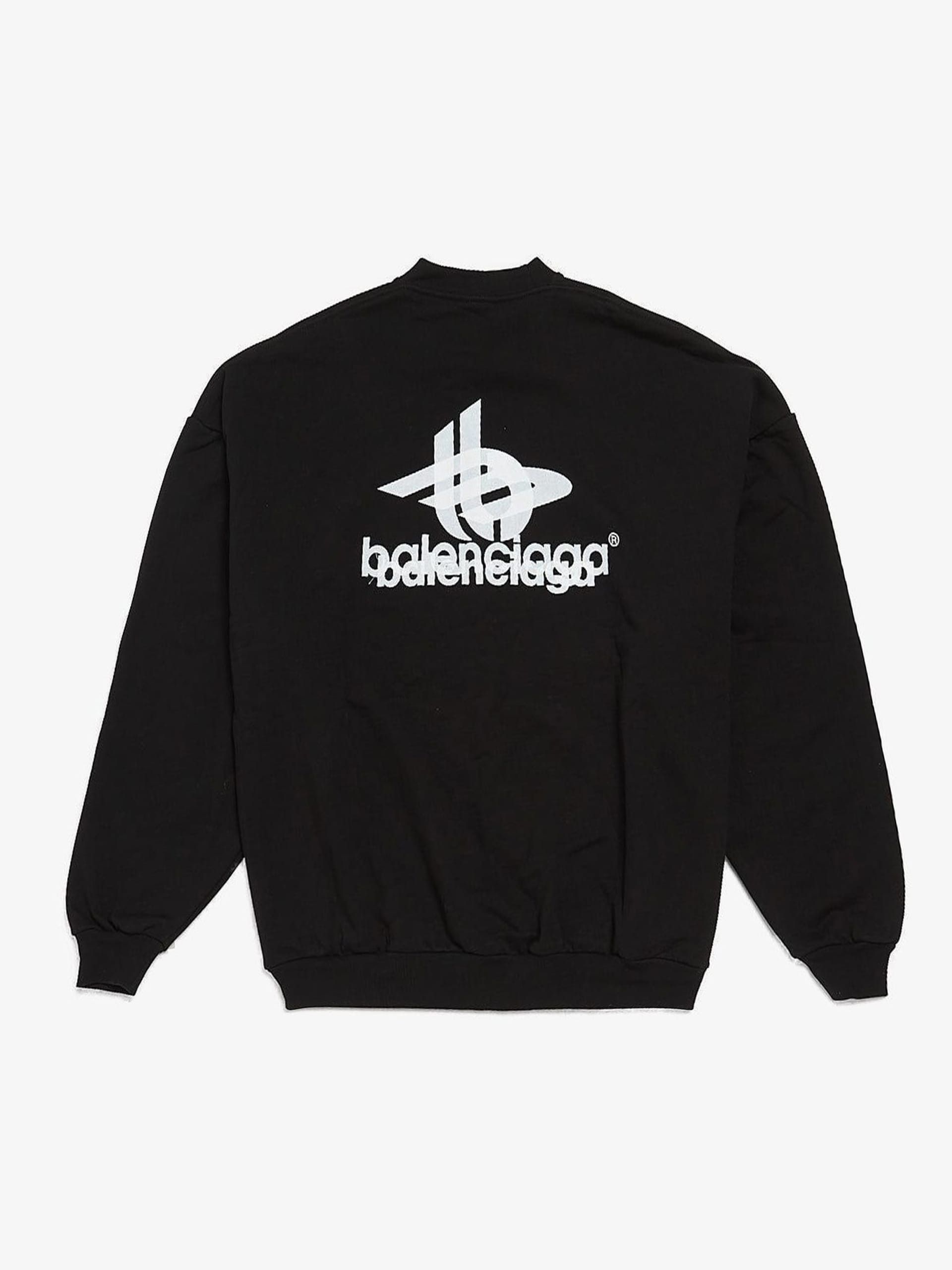 Balenciaga Black Double Logo Printed Cotton Sweatshirt Size US S / EU 44-46 / 1 - 2 Thumbnail