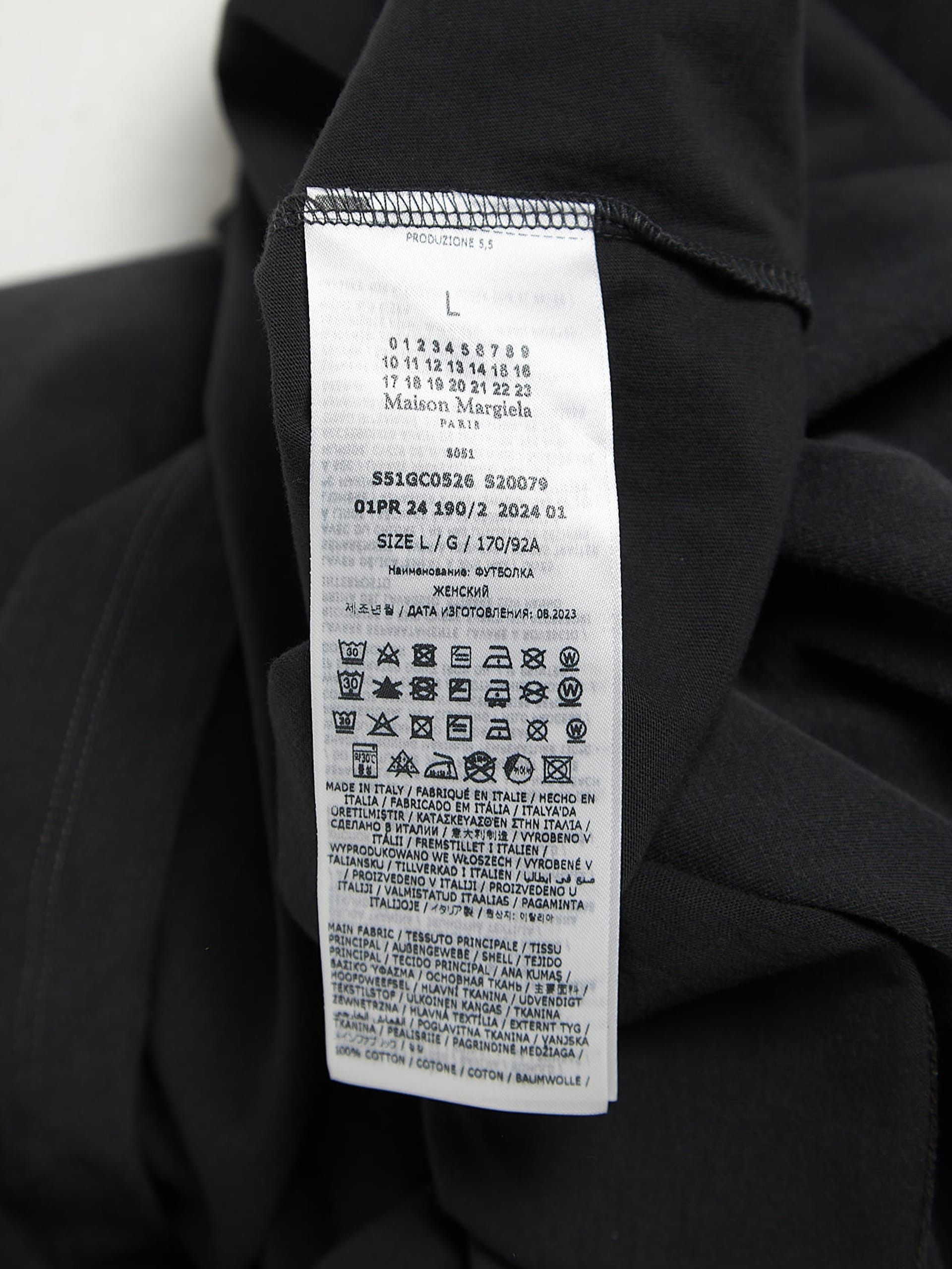 Maison Margiela Black Logo Embroidered and Printed T-shirt Size US L / EU 52-54 / 3 - 4 Thumbnail