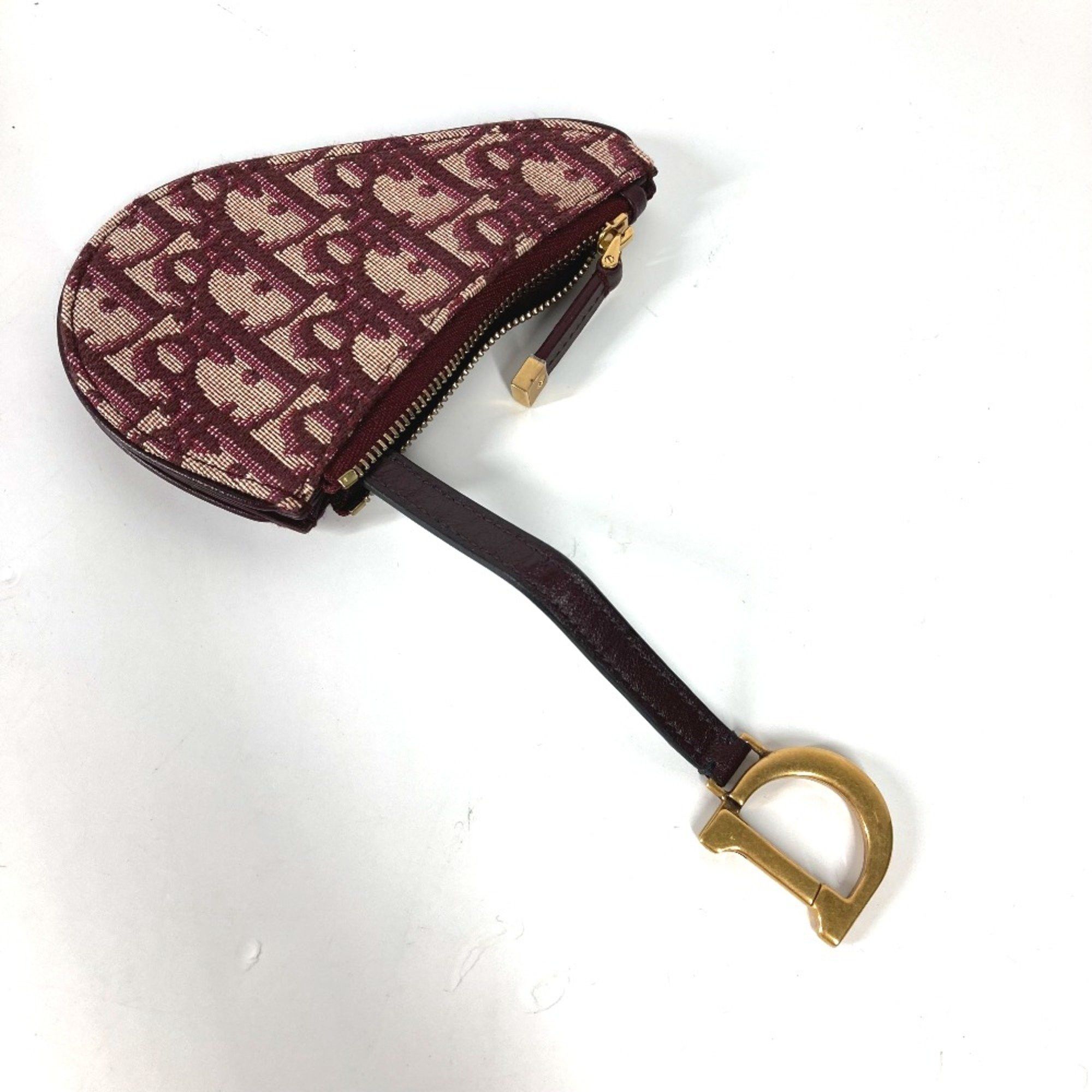 Dior CHRISTIAN DIOR Oblique Wallet Coin Compartment coin purse wine-red Size ONE SIZE - 8 Thumbnail