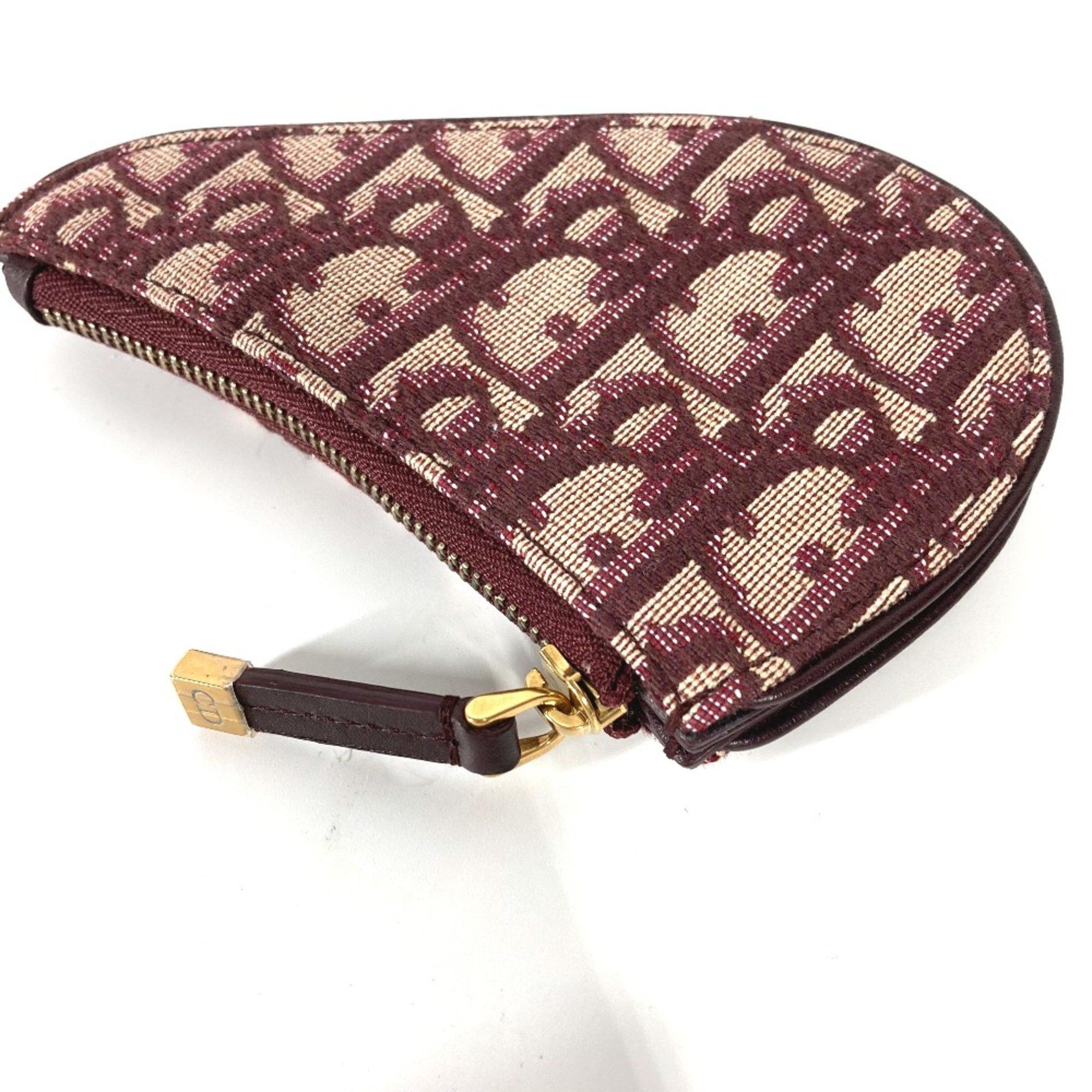 Dior CHRISTIAN DIOR Oblique Wallet Coin Compartment coin purse wine-red Size ONE SIZE - 4 Thumbnail