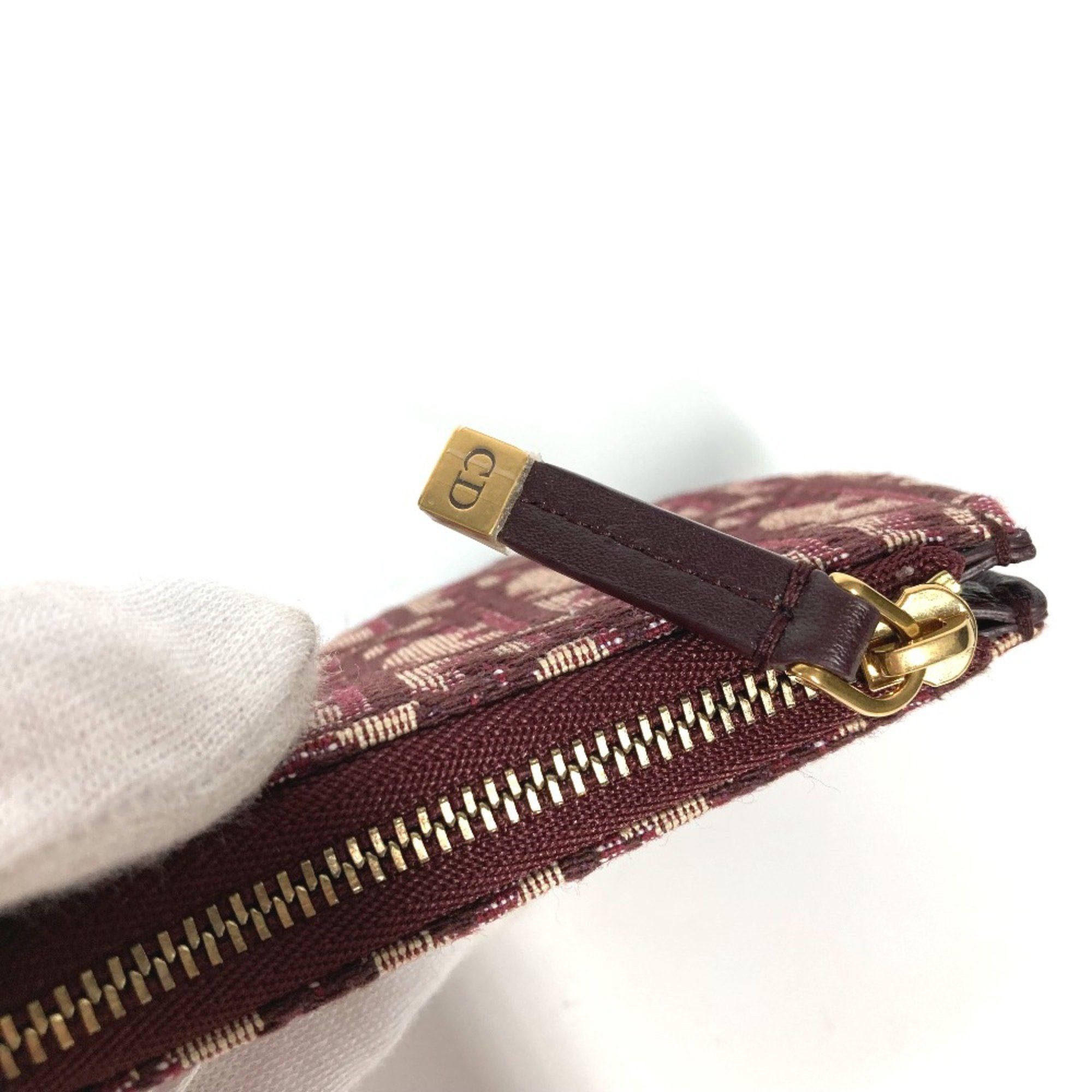 Dior CHRISTIAN DIOR Oblique Wallet Coin Compartment coin purse wine-red Size ONE SIZE - 7 Thumbnail