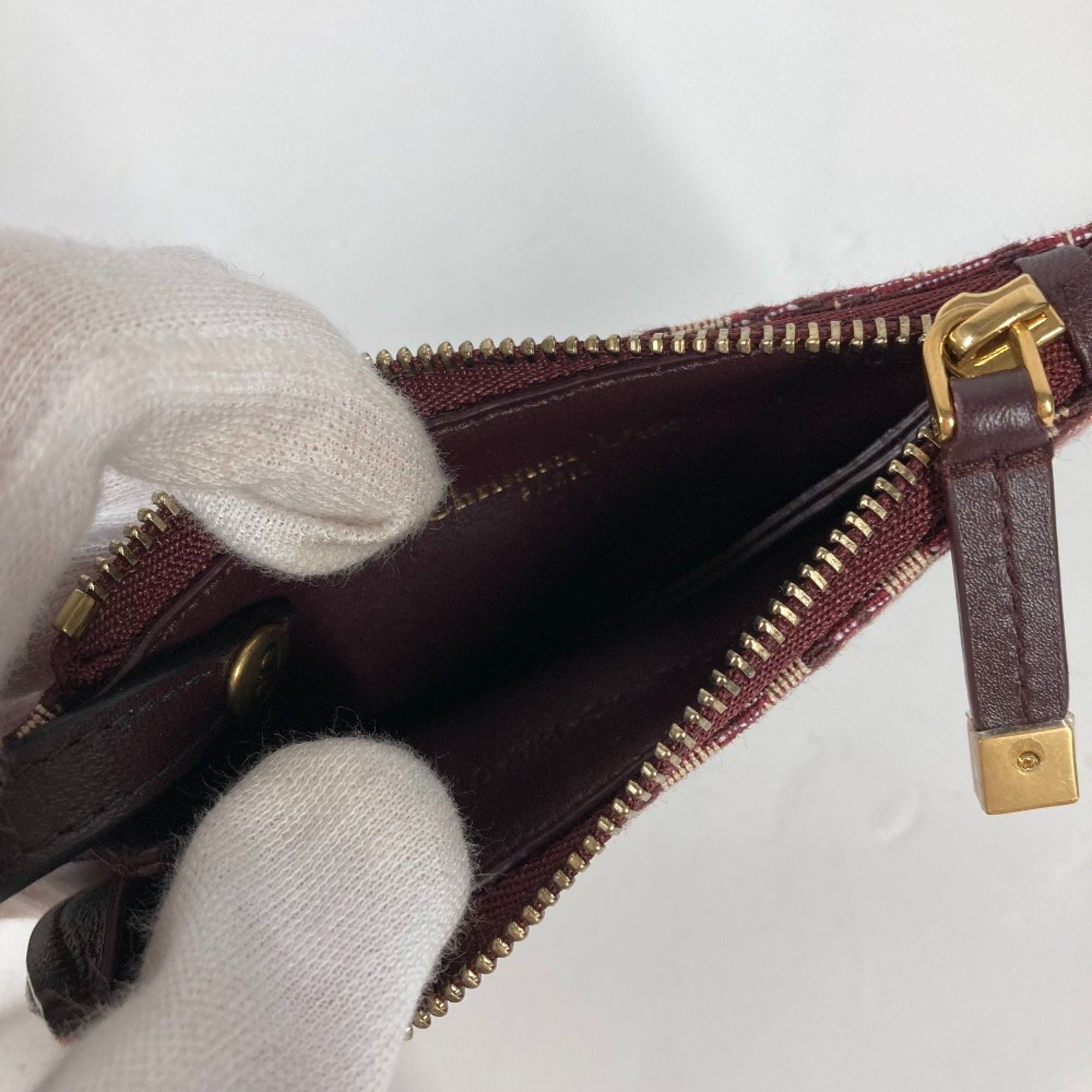 Dior CHRISTIAN DIOR Oblique Wallet Coin Compartment coin purse wine-red Size ONE SIZE - 9 Thumbnail