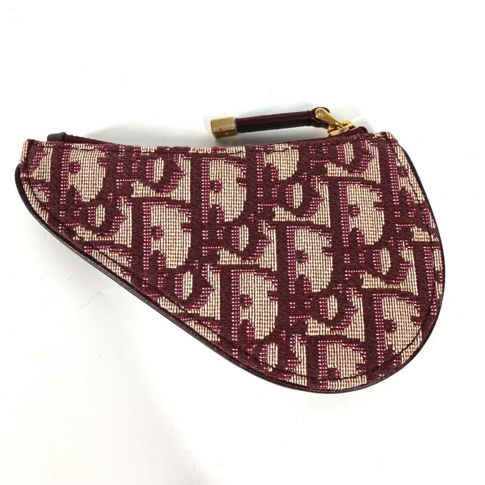 Dior CHRISTIAN DIOR Oblique Wallet Coin Compartment coin purse wine-red Size ONE SIZE - 5 Thumbnail
