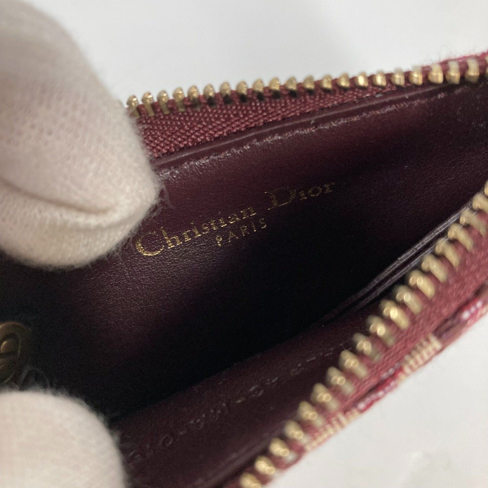 Dior CHRISTIAN DIOR Oblique Wallet Coin Compartment coin purse wine-red Size ONE SIZE - 10 Thumbnail