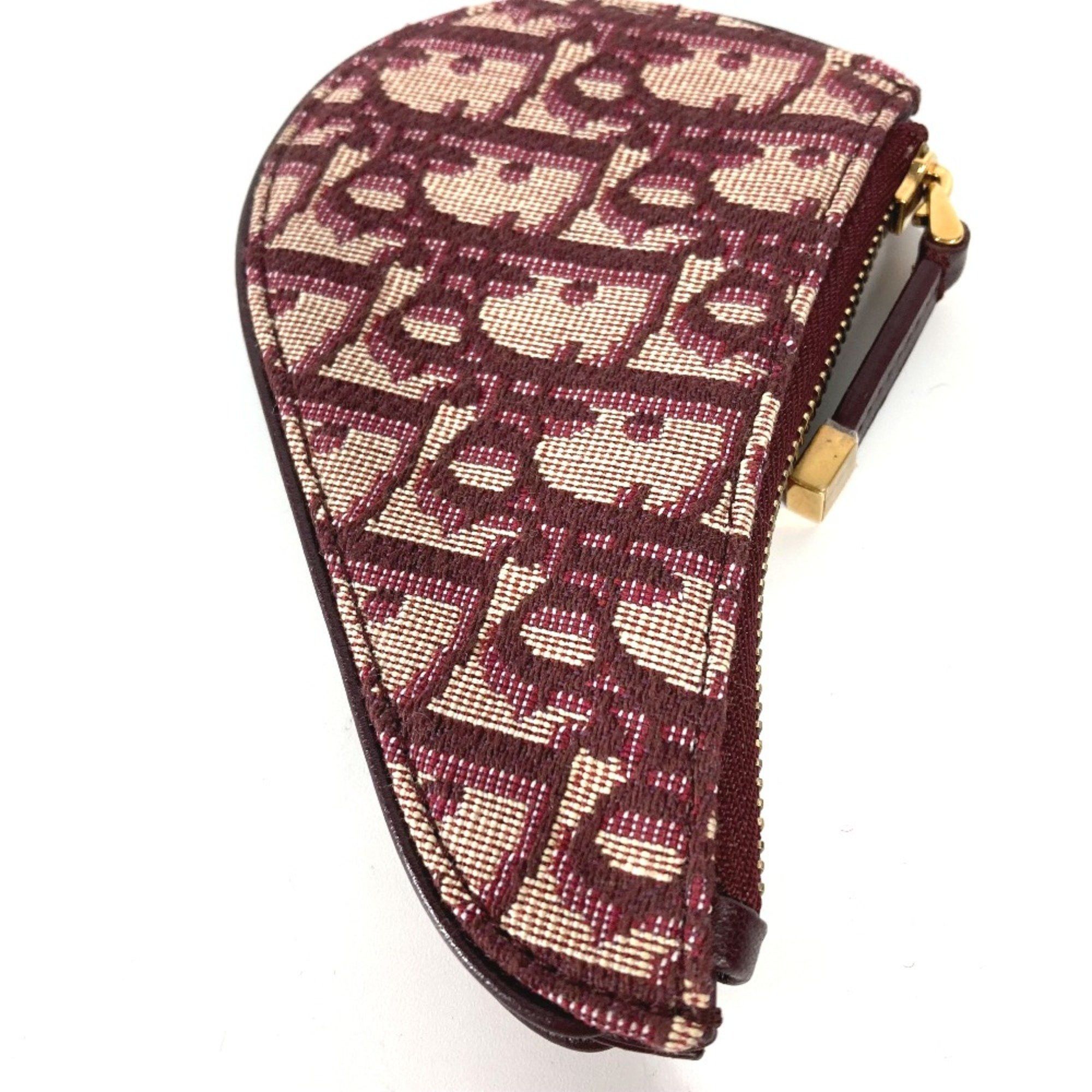 Dior CHRISTIAN DIOR Oblique Wallet Coin Compartment coin purse wine-red Size ONE SIZE - 3 Thumbnail