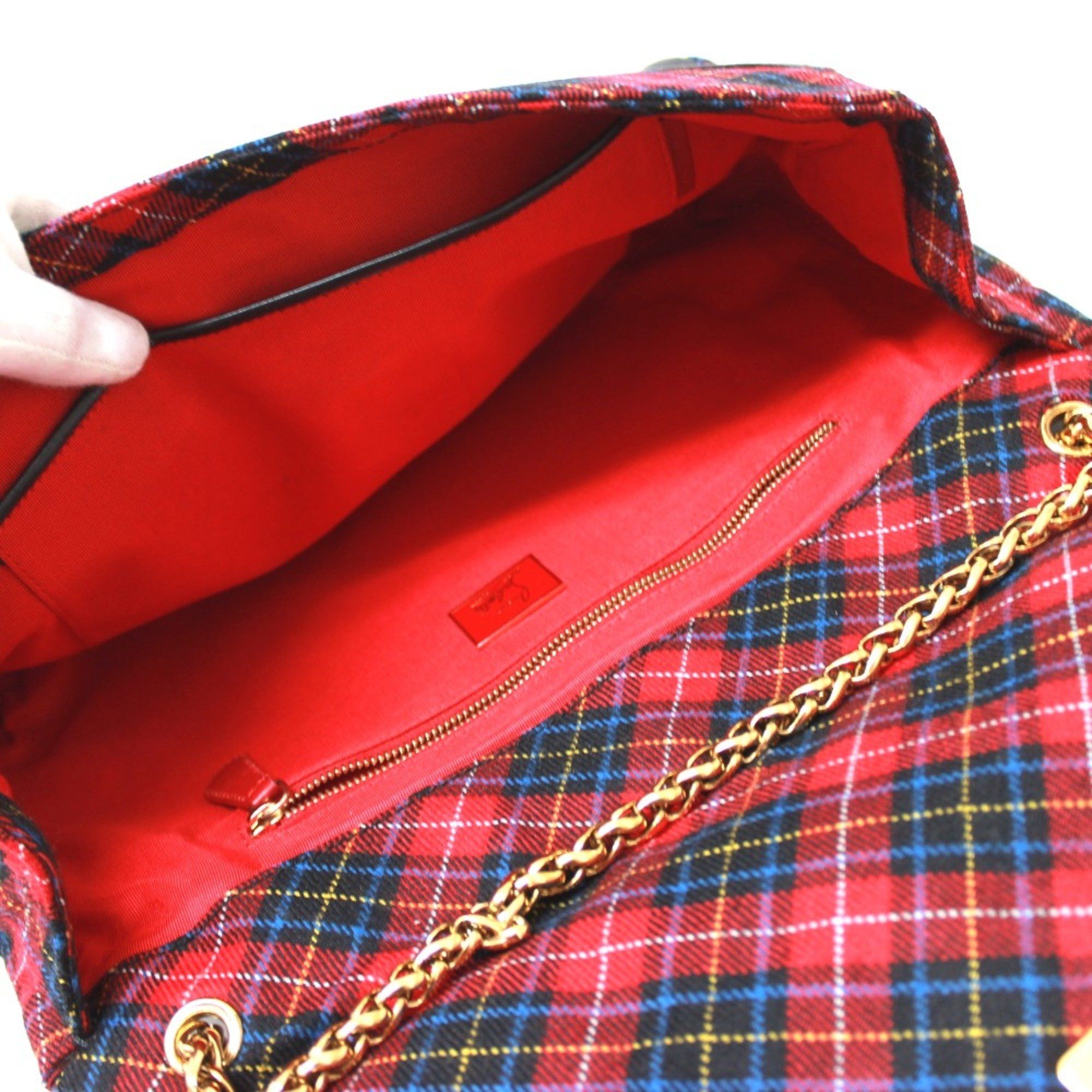 Christian Louboutin Christian Louboutin Check pattern Bag Shoulder Bag Red Size ONE SIZE - 7 Thumbnail