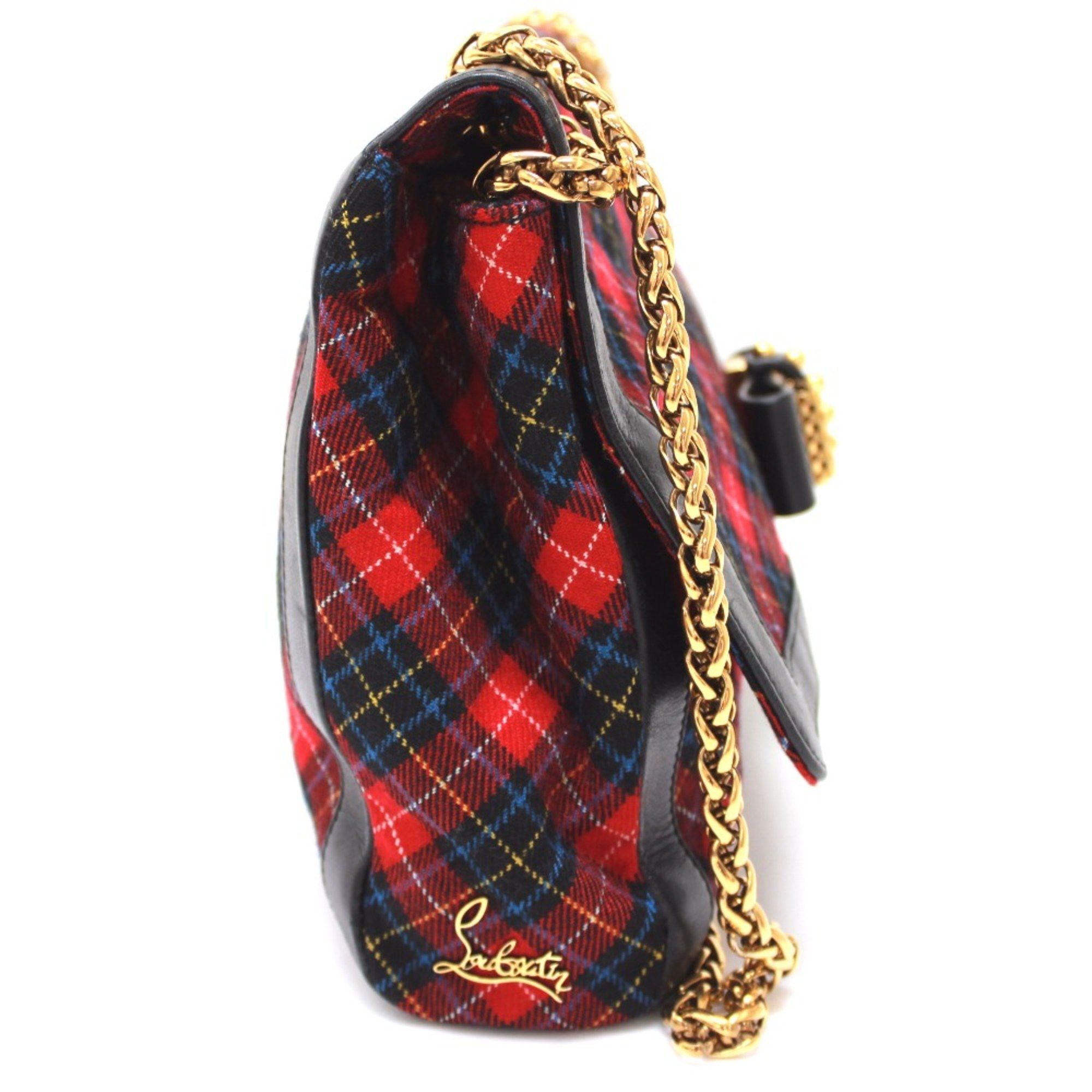 Christian Louboutin Christian Louboutin Check pattern Bag Shoulder Bag Red Size ONE SIZE - 2 Thumbnail