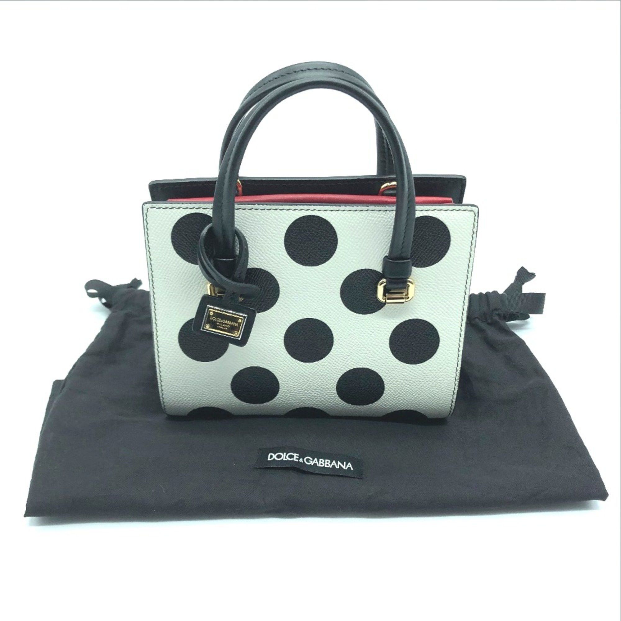 Dolce & Gabbana DOLCE&GABBANA Dot pattern Bag Mini Shoulder Bag Hand Bag White x Black x Red Size ONE SIZE - 14 Thumbnail