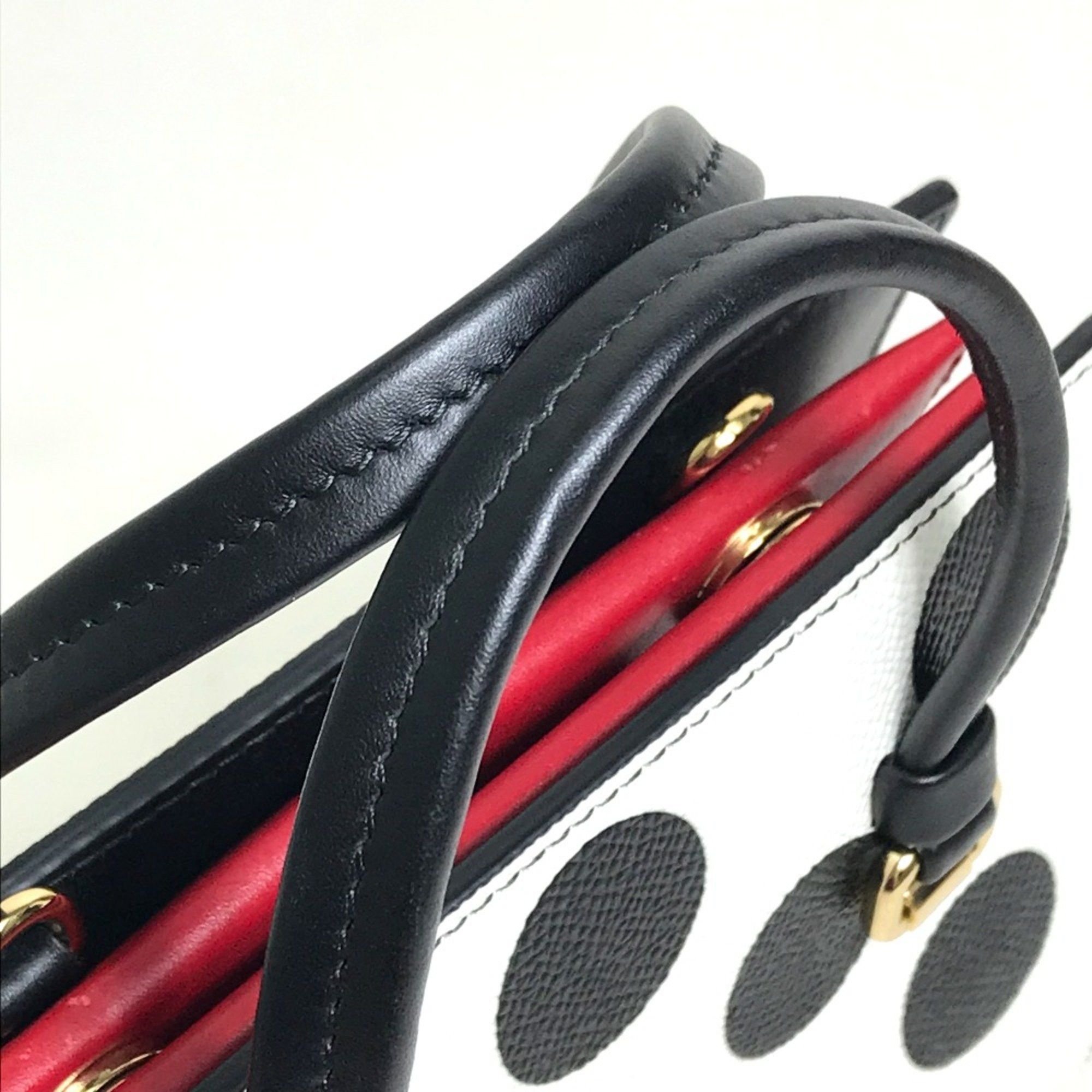Dolce & Gabbana DOLCE&GABBANA Dot pattern Bag Mini Shoulder Bag Hand Bag White x Black x Red Size ONE SIZE - 7 Thumbnail