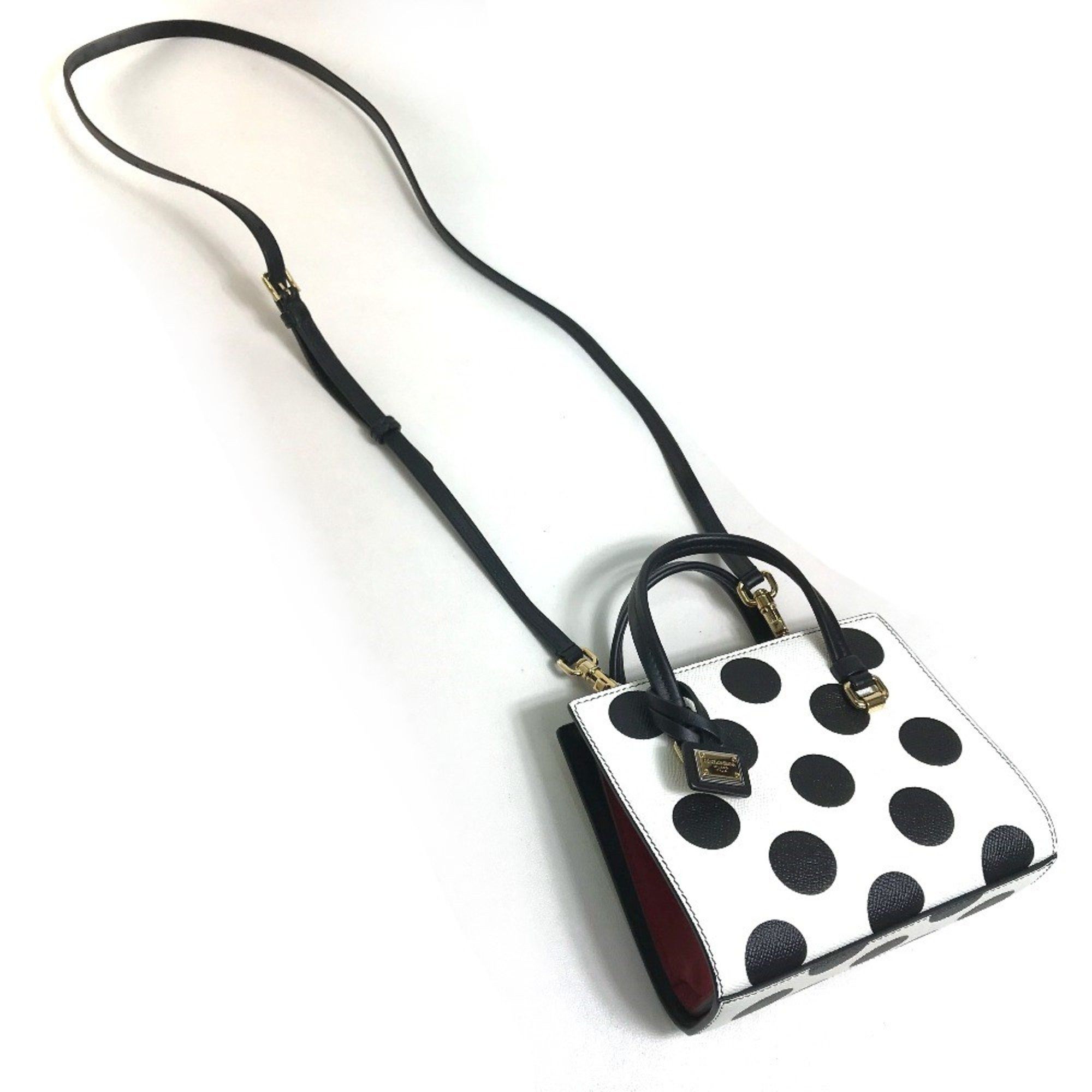Dolce & Gabbana DOLCE&GABBANA Dot pattern Bag Mini Shoulder Bag Hand Bag White x Black x Red Size ONE SIZE - 5 Thumbnail