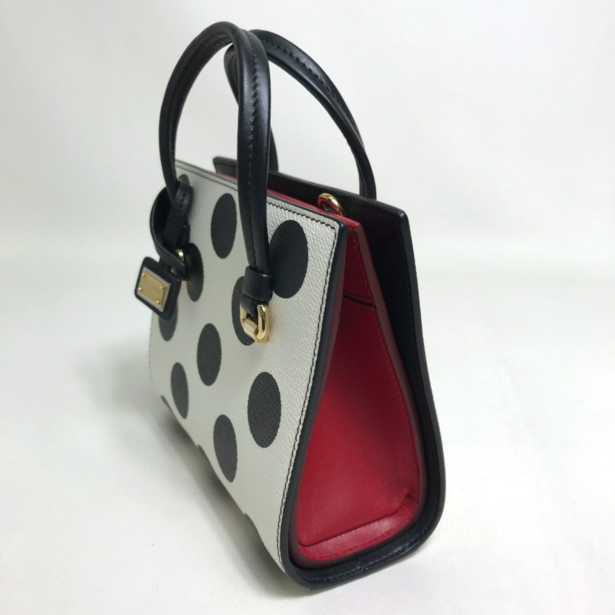 Dolce & Gabbana DOLCE&GABBANA Dot pattern Bag Mini Shoulder Bag Hand Bag White x Black x Red Size ONE SIZE - 3 Thumbnail