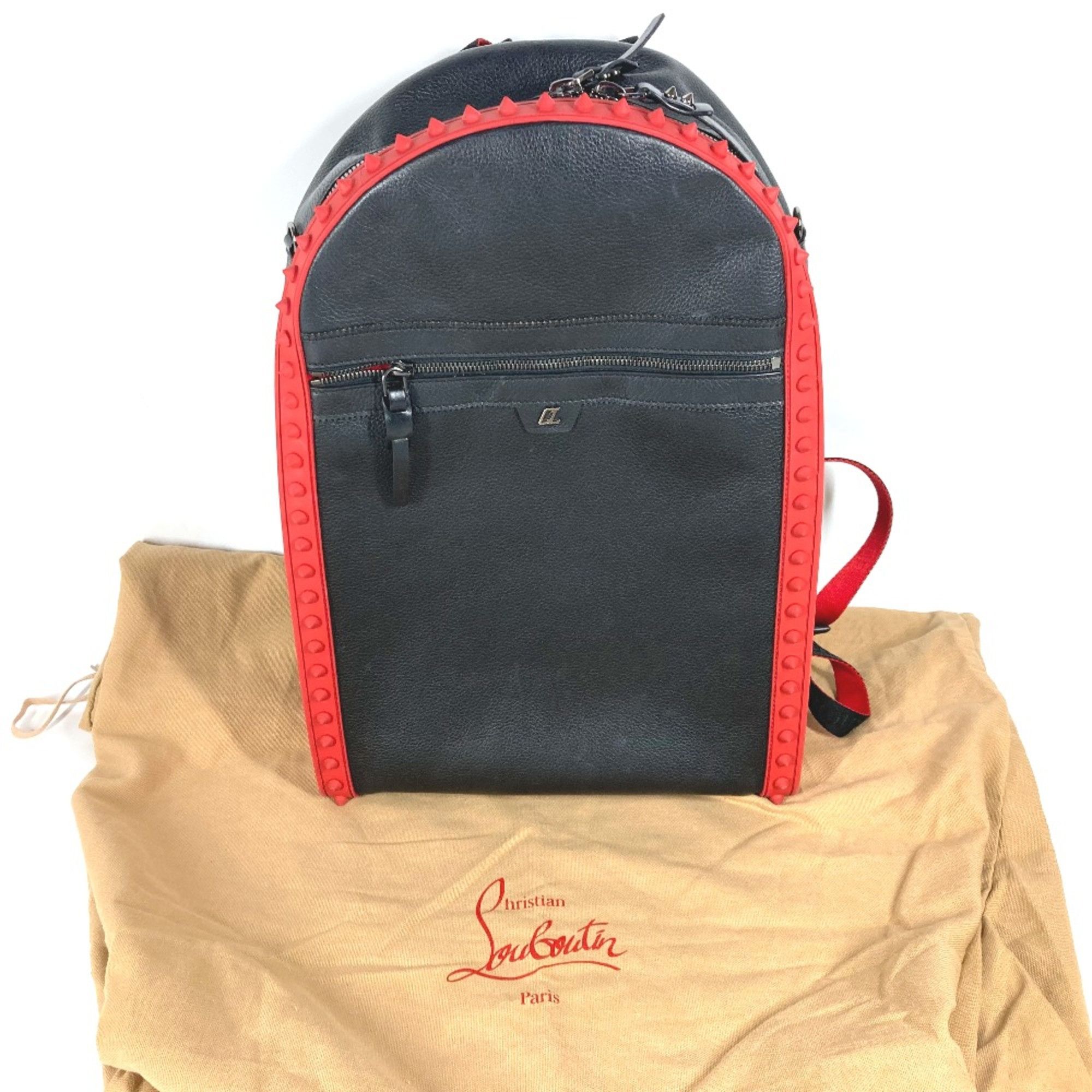 Christian Louboutin Christian Louboutin rubber sole bag backpack Backpack Black Red Size ONE SIZE - 14 Thumbnail