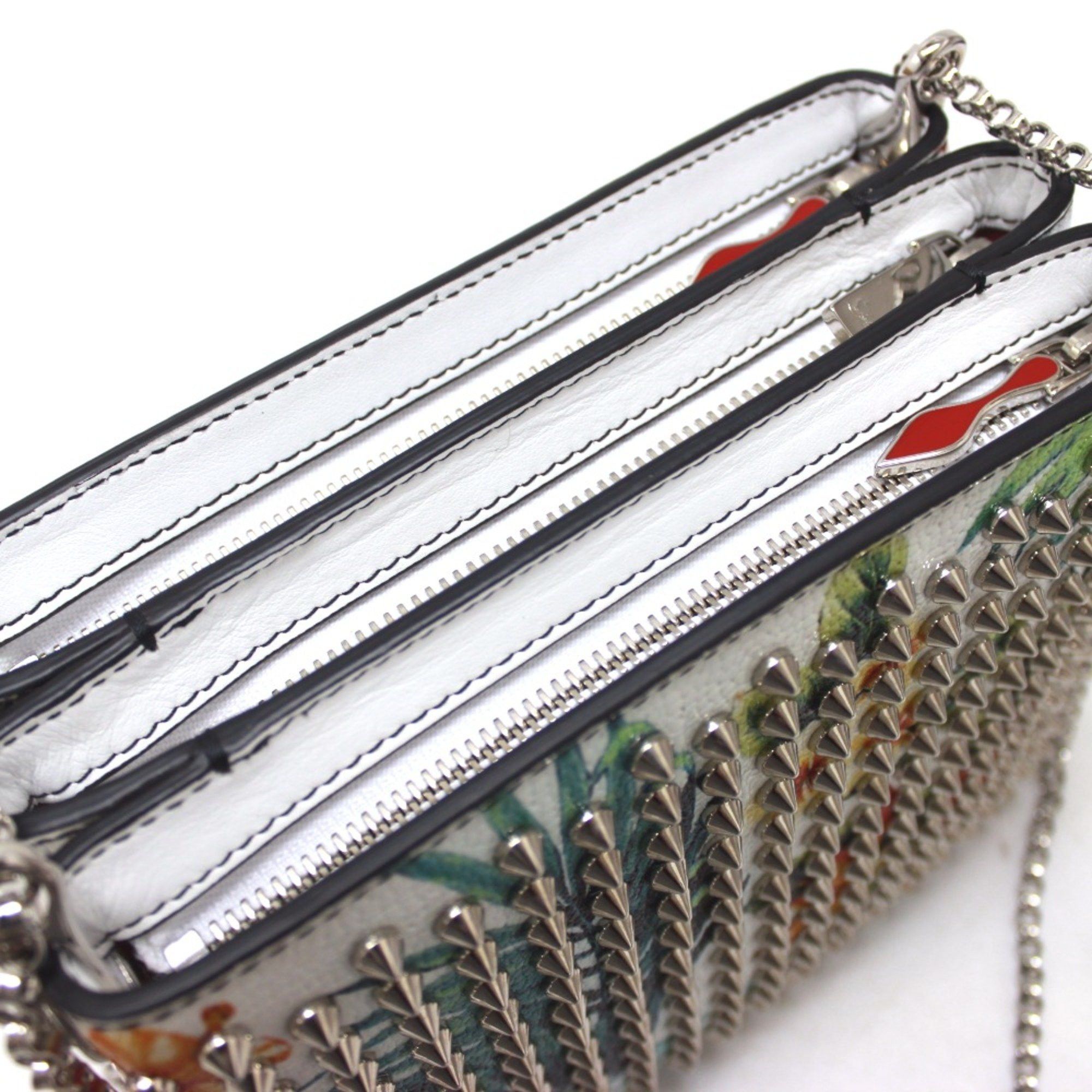 Christian Louboutin Christian Louboutin Botanical pattern Chain Shoulder Bag White Multicolore Size ONE SIZE - 8 Thumbnail