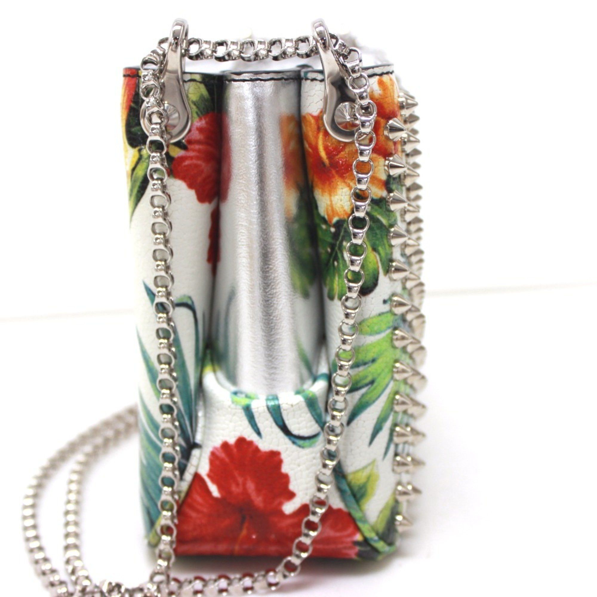 Christian Louboutin Christian Louboutin Botanical pattern Chain Shoulder Bag White Multicolore Size ONE SIZE - 3 Thumbnail