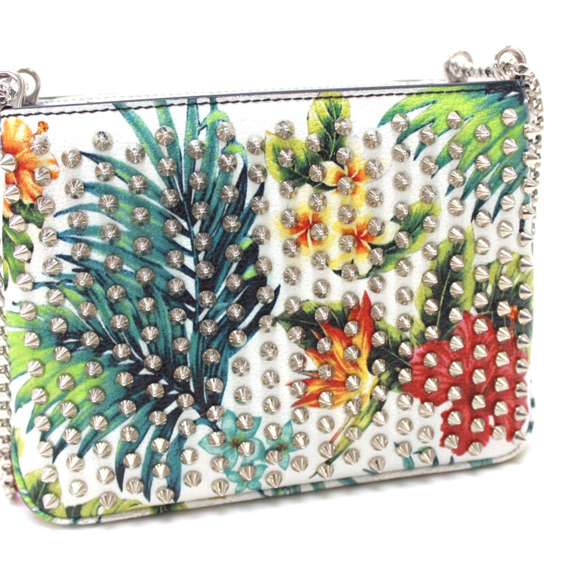 Christian Louboutin Christian Louboutin Botanical pattern Chain Shoulder Bag White Multicolore Size ONE SIZE - 2 Thumbnail