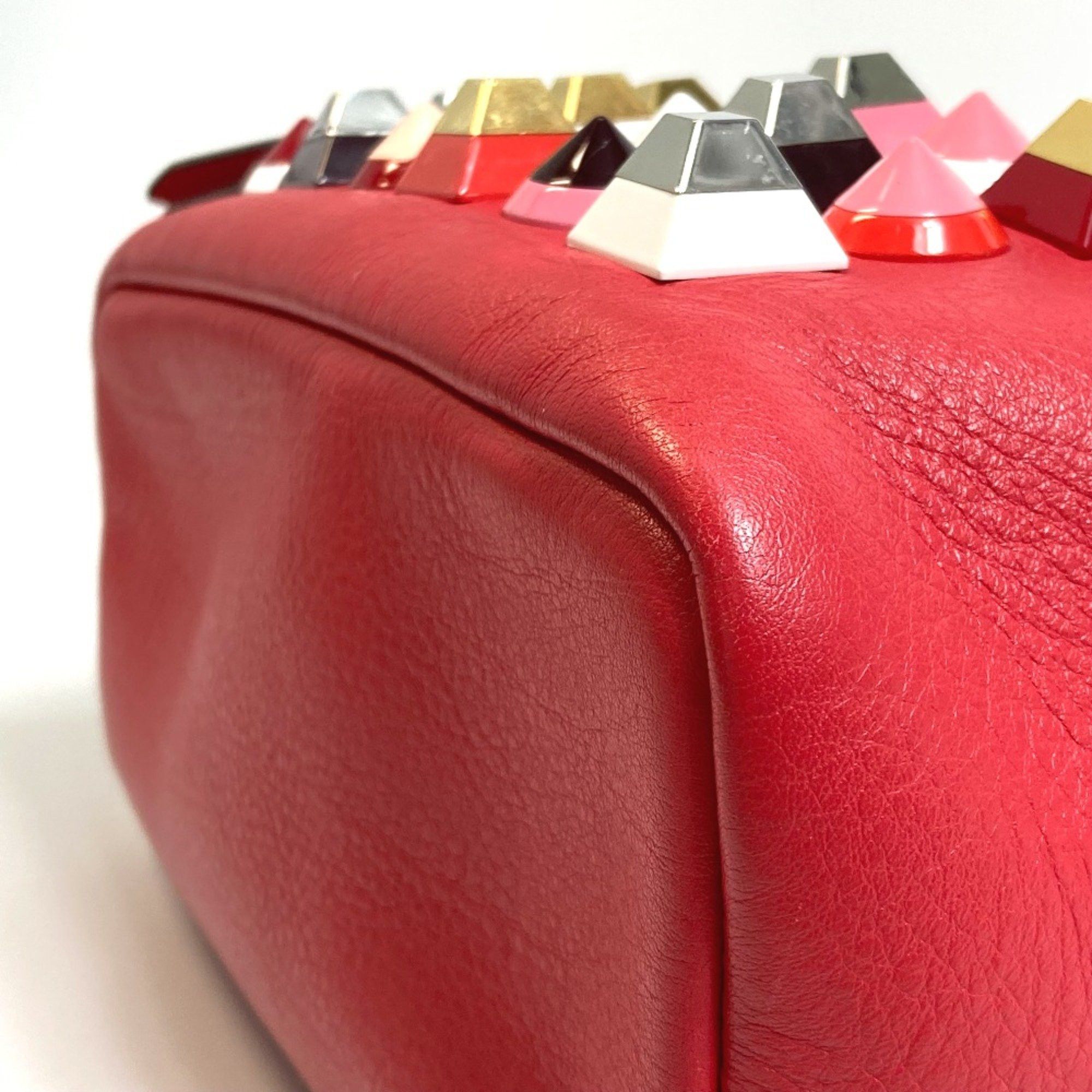 Fendi Fendi 8BZ038 Valentine limited color studs Backpack Backpack Red Red Size ONE SIZE - 6 Thumbnail