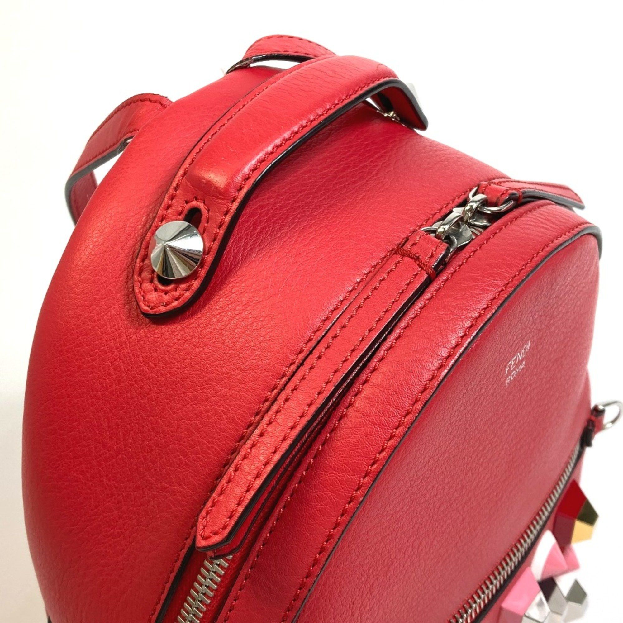 Fendi Fendi 8BZ038 Valentine limited color studs Backpack Backpack Red Red Size ONE SIZE - 12 Thumbnail