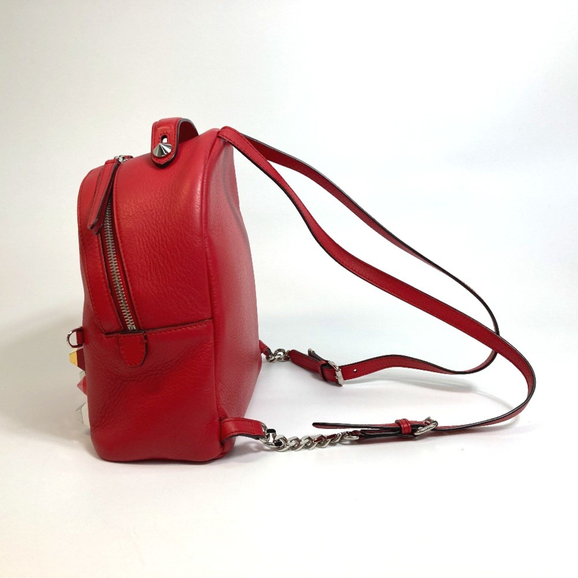 Fendi Fendi 8BZ038 Valentine limited color studs Backpack Backpack Red Red Size ONE SIZE - 3 Thumbnail
