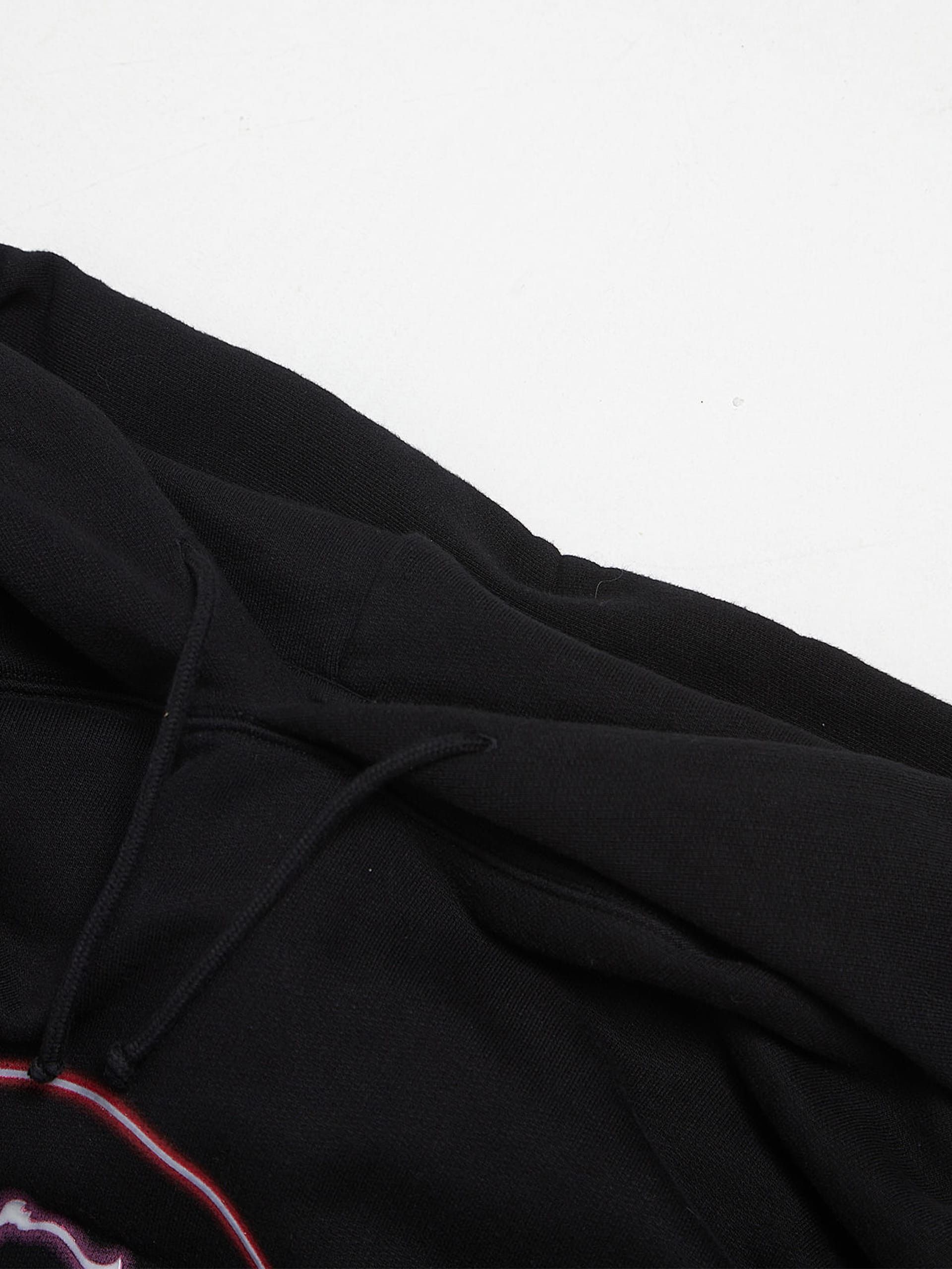 Black No Angels Printed Cotton Blend Hoodie
