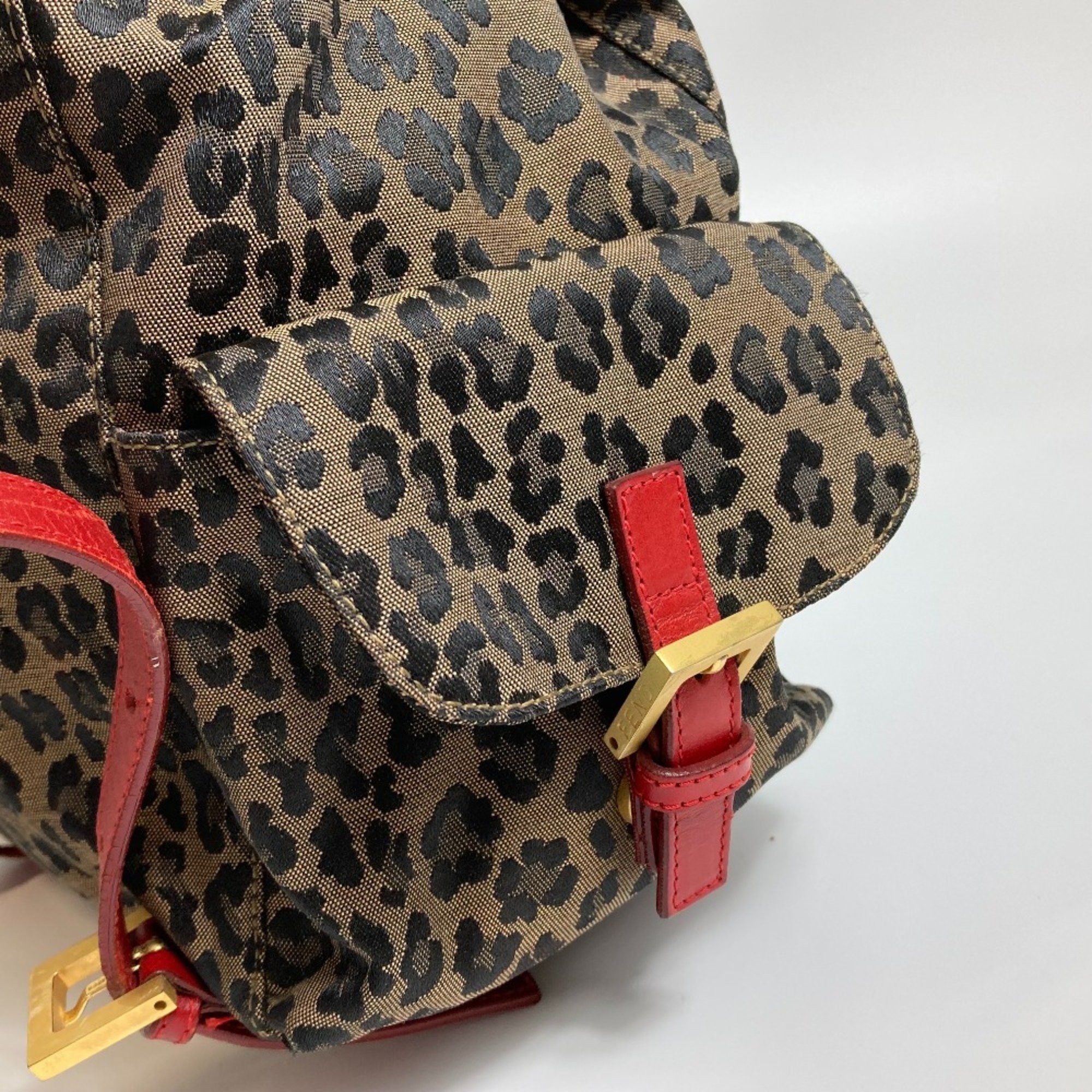 Fendi Fendi Backpack Backpack Brown x Red Size ONE SIZE - 3 Thumbnail