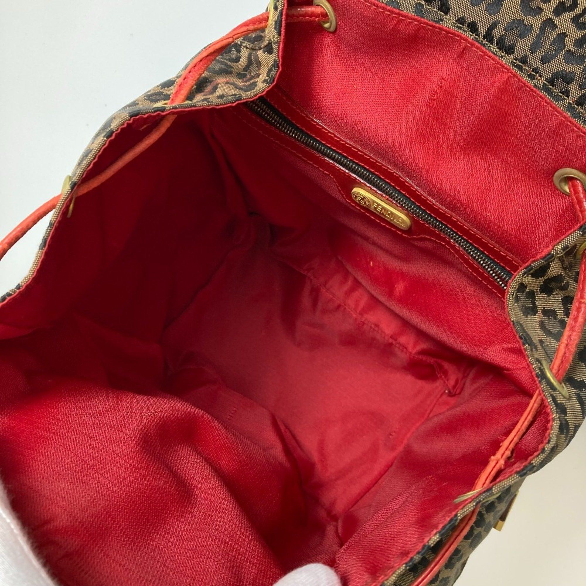 Fendi Fendi Backpack Backpack Brown x Red Size ONE SIZE - 13 Thumbnail