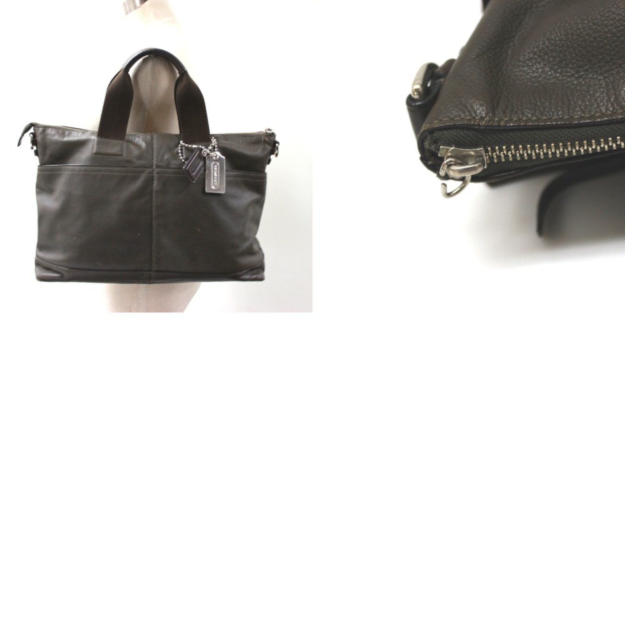 Coach coach 70490 Bag Hand Bag Tote Bag Green khaki Size ONE SIZE - 12 Thumbnail