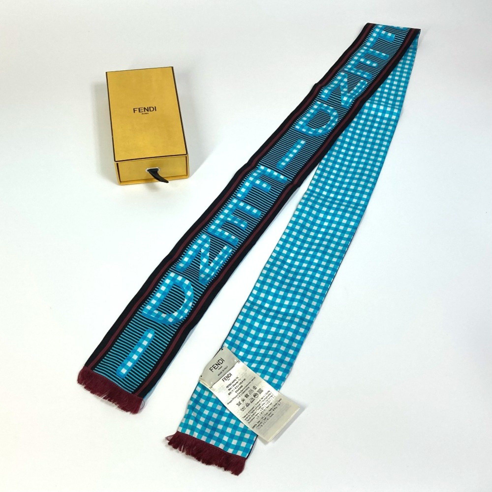Fendi Fendi Bandeau Scarf Blue Based Size ONE SIZE - 4 Thumbnail