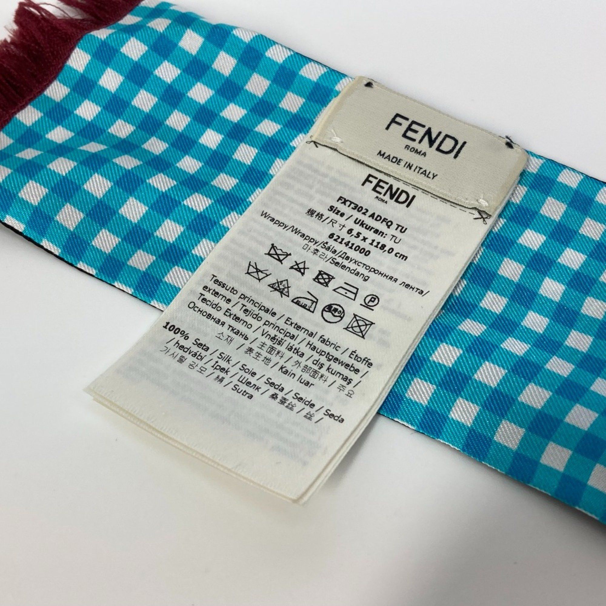 Fendi Fendi Bandeau Scarf Blue Based Size ONE SIZE - 7 Thumbnail