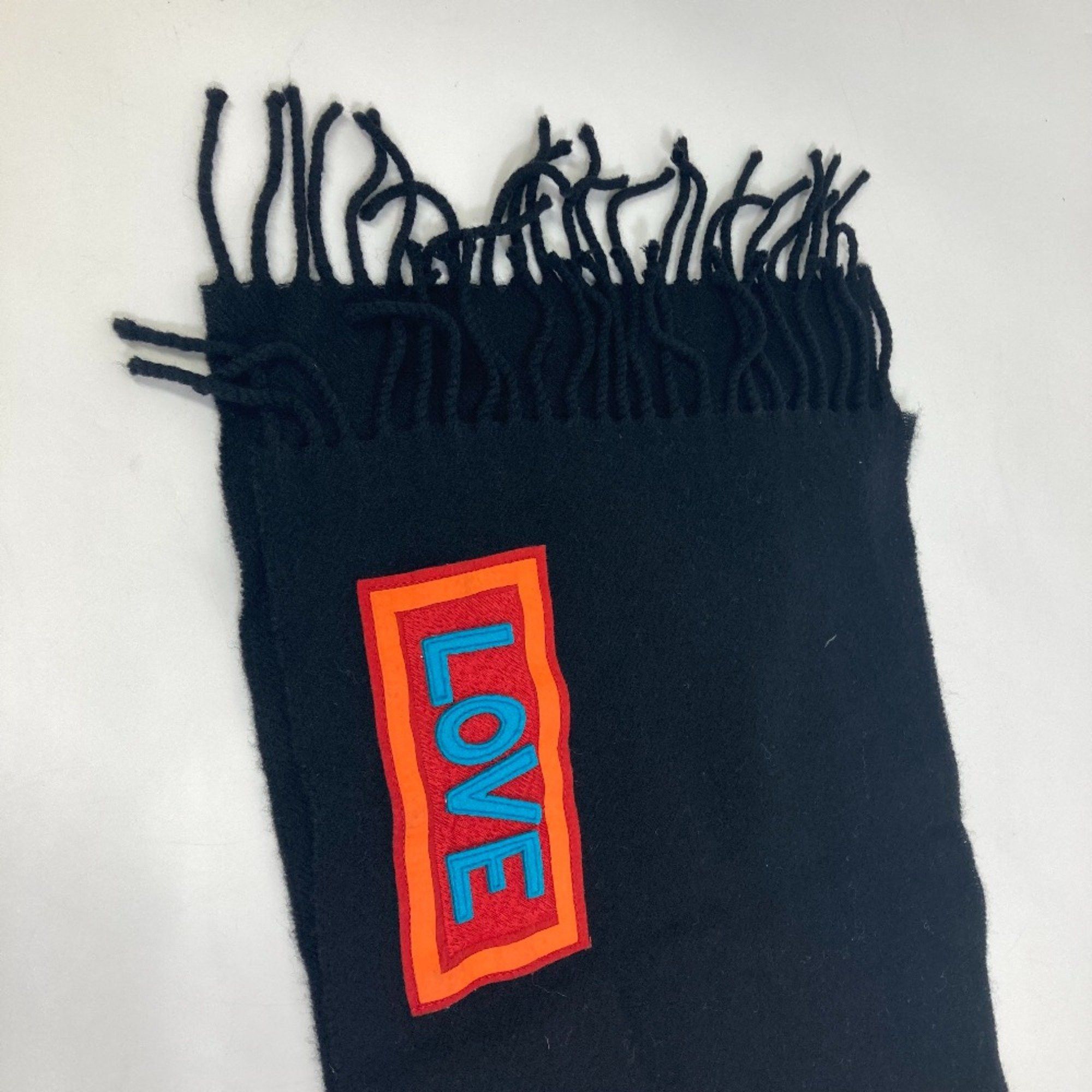 Fendi Fendi FXS124 apparel Logo patch Scarf Black Size ONE SIZE - 5 Thumbnail