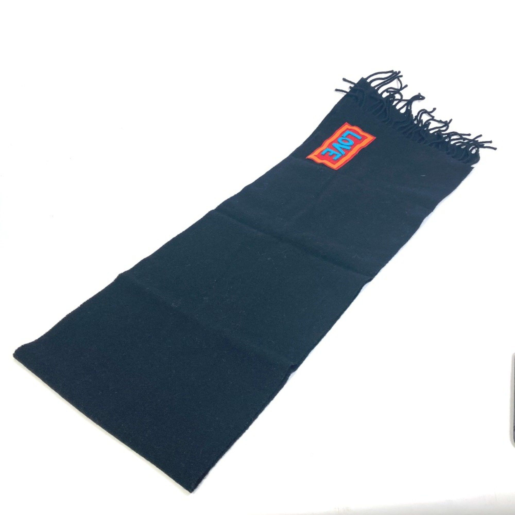 Fendi Fendi FXS124 apparel Logo patch Scarf Black Size ONE SIZE - 4 Thumbnail