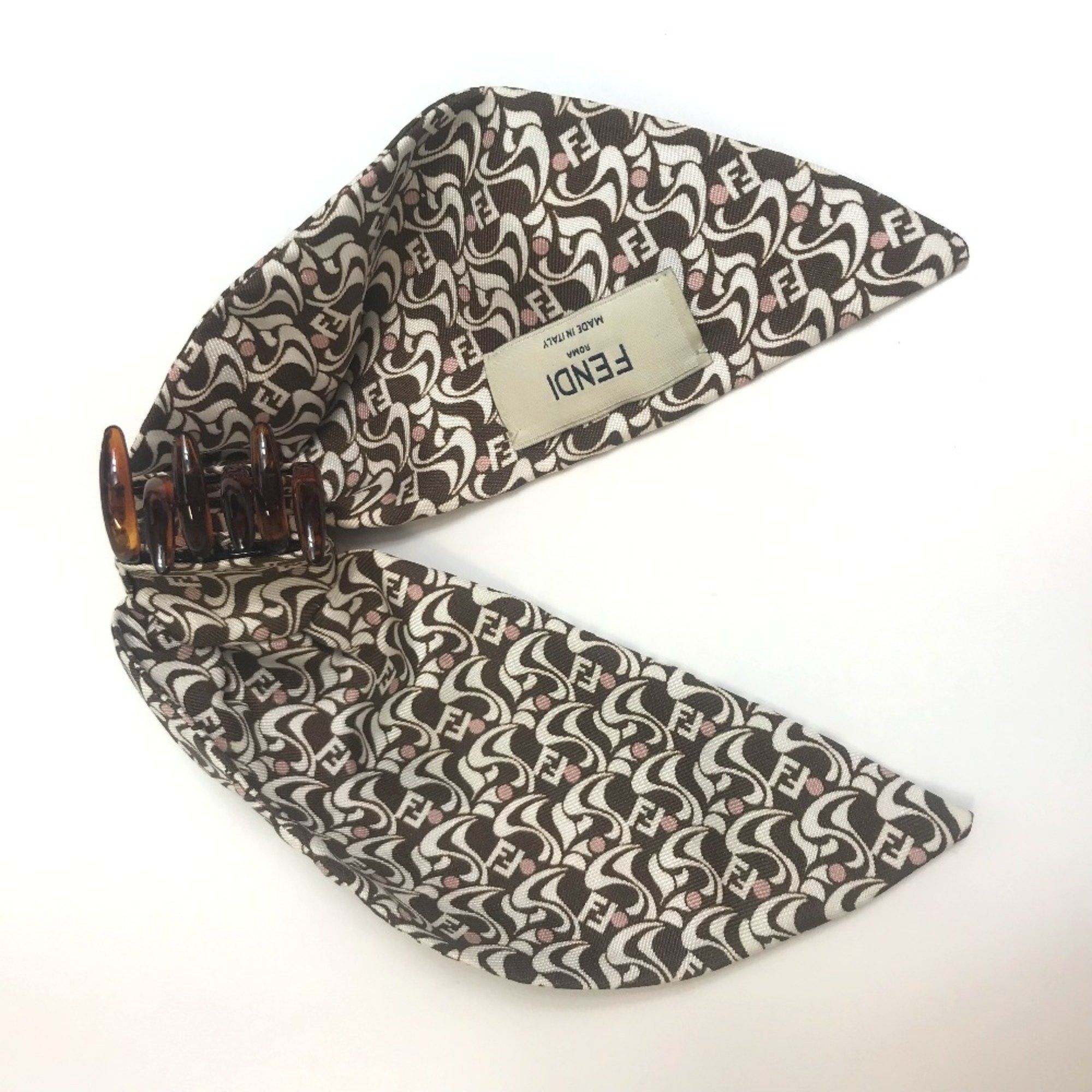 Fendi Fendi Hair clipper Valletta Brown x White Size ONE SIZE - 4 Thumbnail