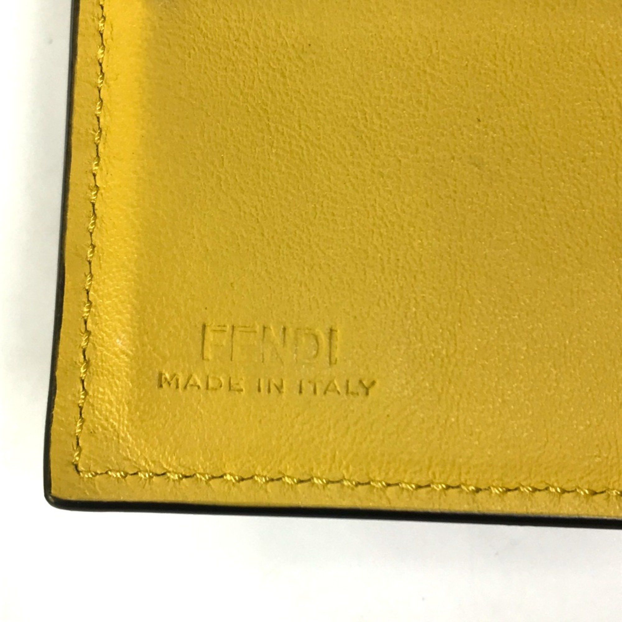 Fendi Fendi 7M0001 logo Wallet Folded wallet Black x Yellow Size ONE SIZE - 12 Thumbnail
