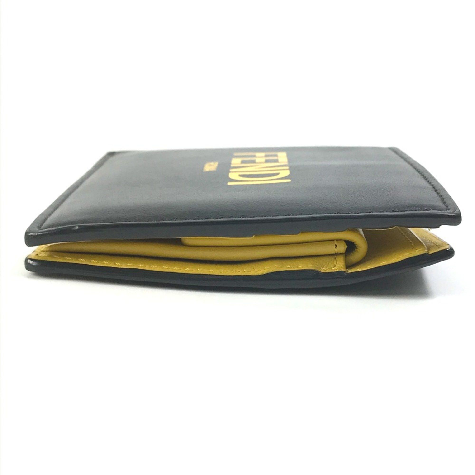 Fendi Fendi 7M0001 logo Wallet Folded wallet Black x Yellow Size ONE SIZE - 3 Thumbnail