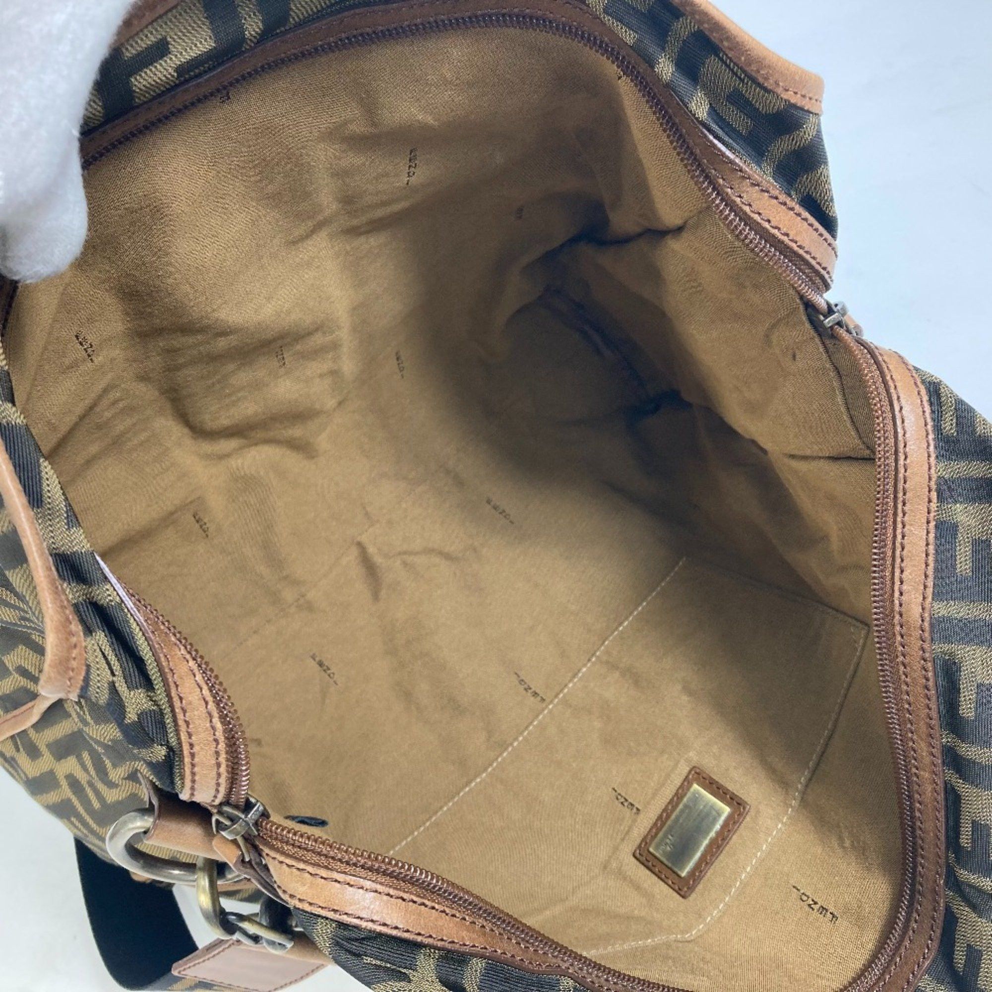 Fendi Fendi 7VA158 Zucca FF pattern Bag Tote Bag Brown Black Size ONE SIZE - 14 Thumbnail