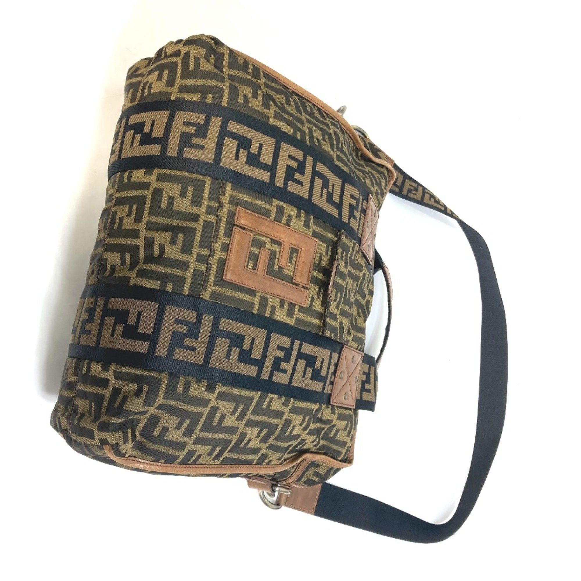 Fendi Fendi 7VA158 Zucca FF pattern Bag Tote Bag Brown Black Size ONE SIZE - 8 Thumbnail