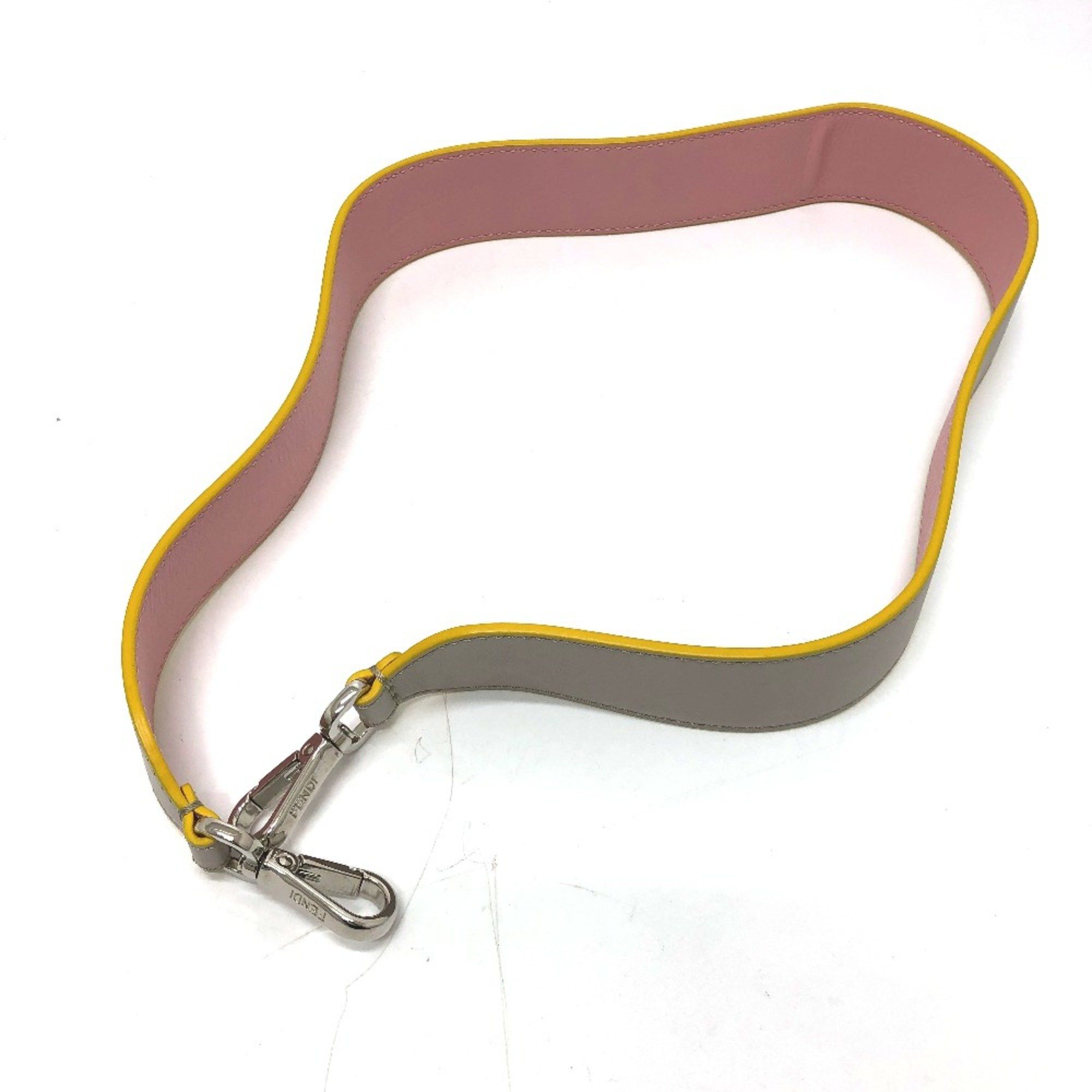 Fendi Fendi Strap only logo Shoulder strap Gray /pink SilverHardware Size ONE SIZE - 7 Thumbnail