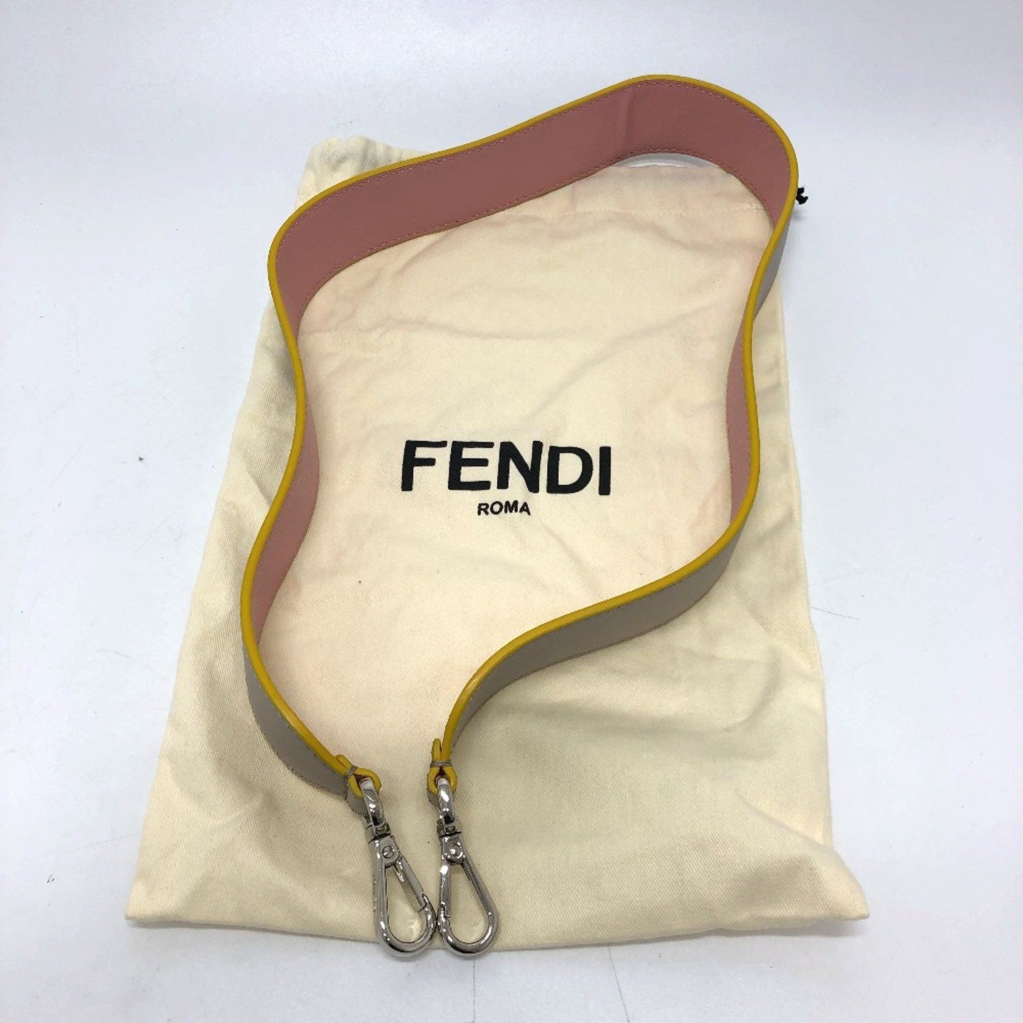 Fendi Fendi Strap only logo Shoulder strap Gray /pink SilverHardware Size ONE SIZE - 9 Thumbnail