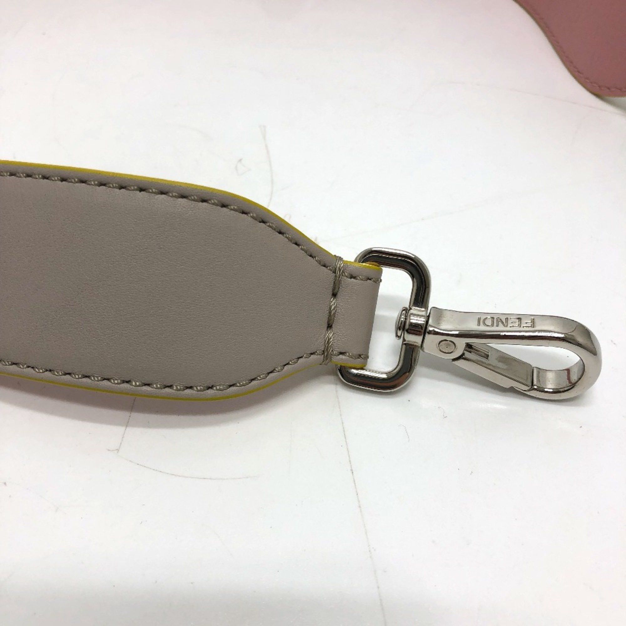Fendi Fendi Strap only logo Shoulder strap Gray /pink SilverHardware Size ONE SIZE - 2 Thumbnail