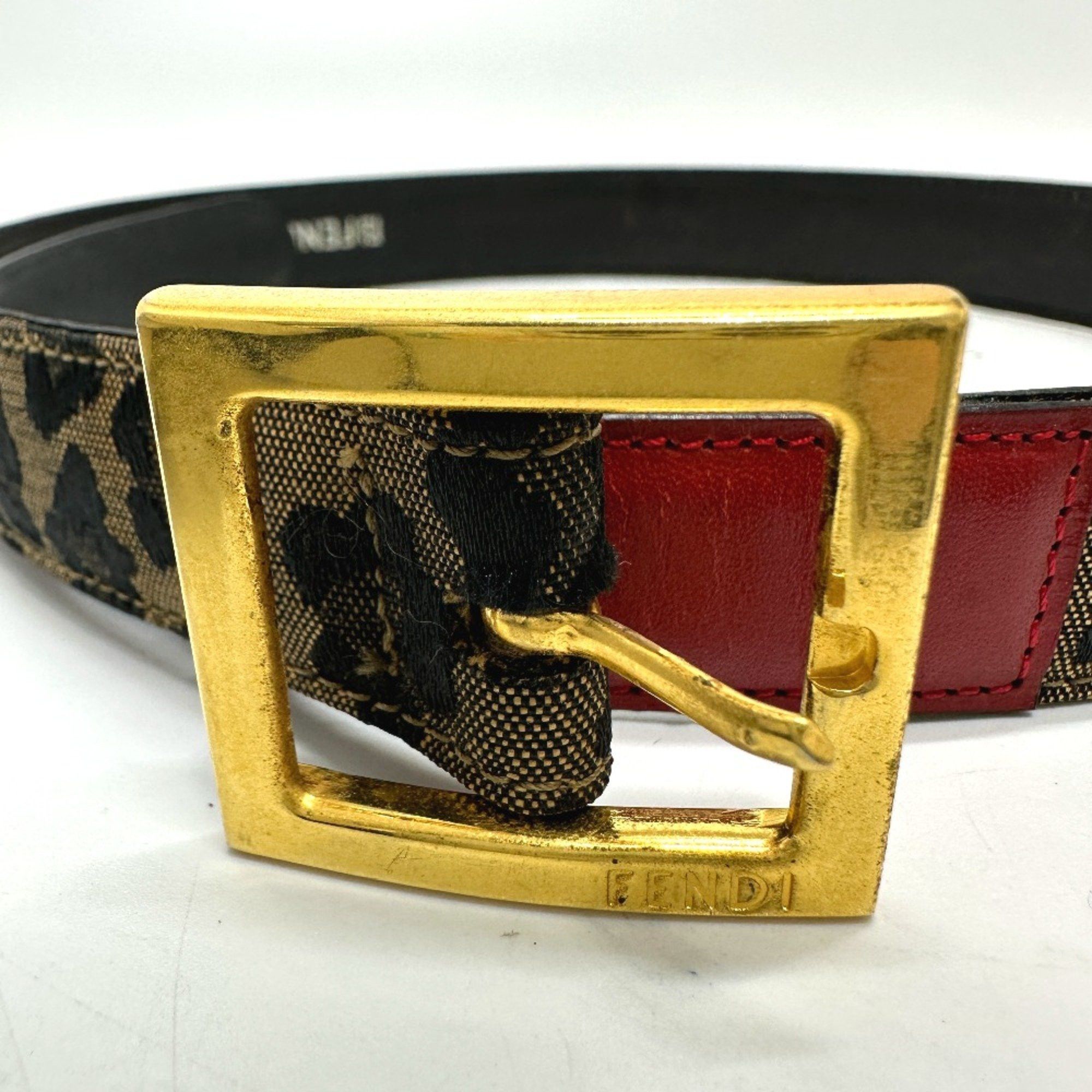 Fendi Fendi Leopard belt Brown/Red GoldHardware Size ONE SIZE - 3 Thumbnail