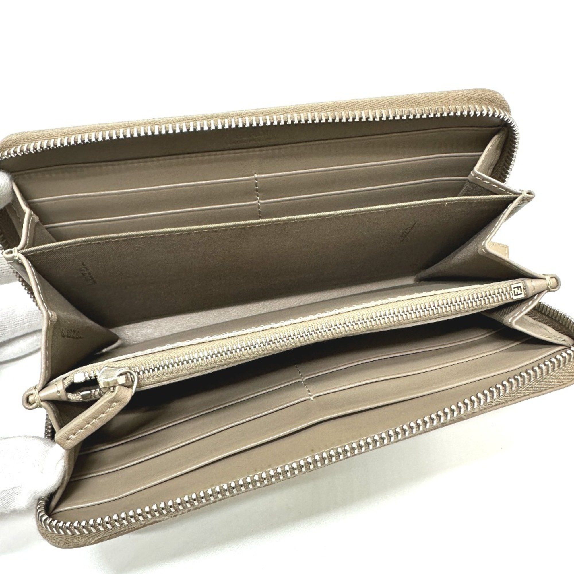 Fendi Fendi 8M0299 Zip Around Long Wallet Beige Size ONE SIZE - 9 Thumbnail