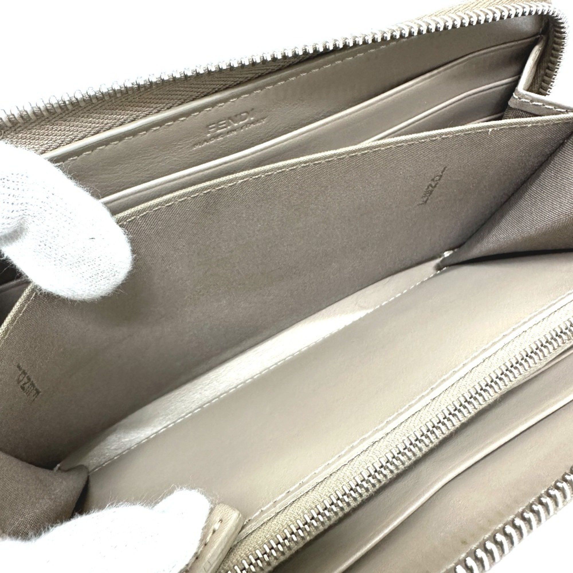 Fendi Fendi 8M0299 Zip Around Long Wallet Beige Size ONE SIZE - 8 Thumbnail